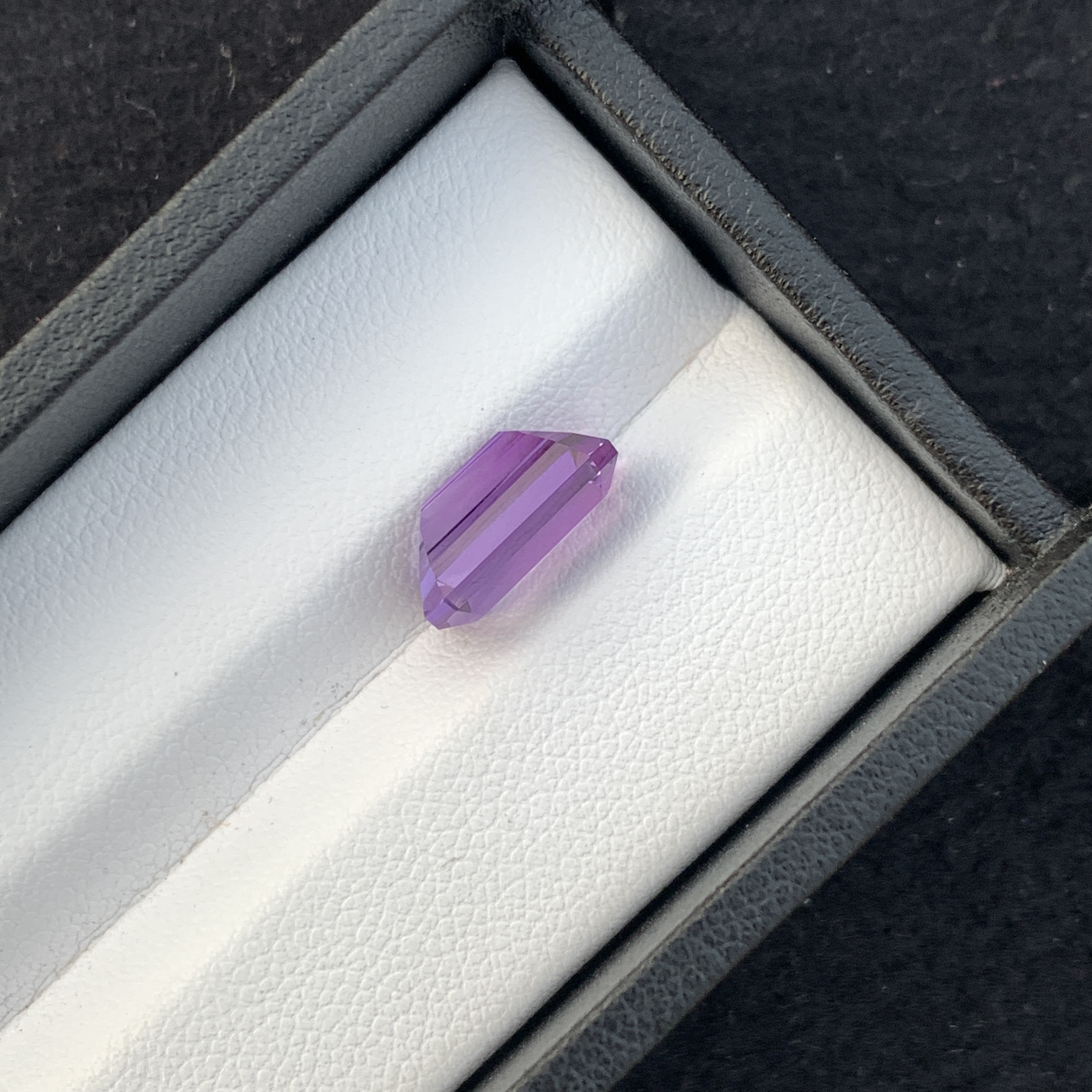 Natural Purple Amethyst 3.67 Carat Faceted Emerald Cut Loose Gemstone For Jewelry Making