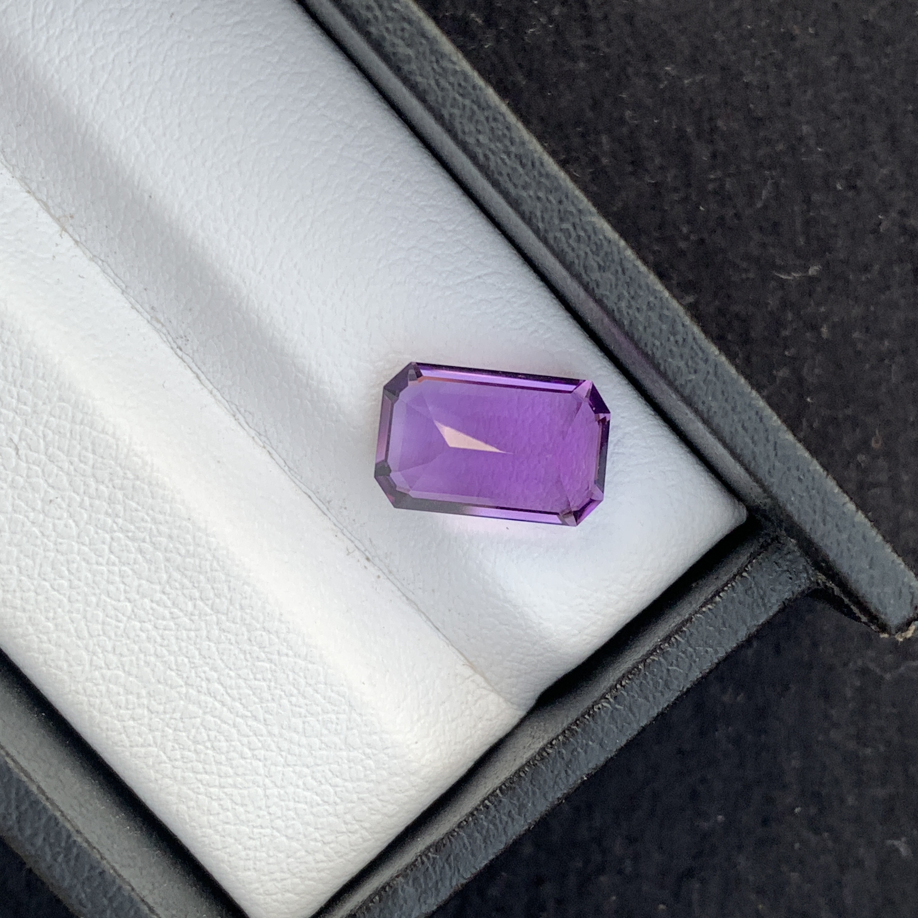 Natural Purple Amethyst 3.67 Carat Faceted Emerald Cut Loose Gemstone For Jewelry Making