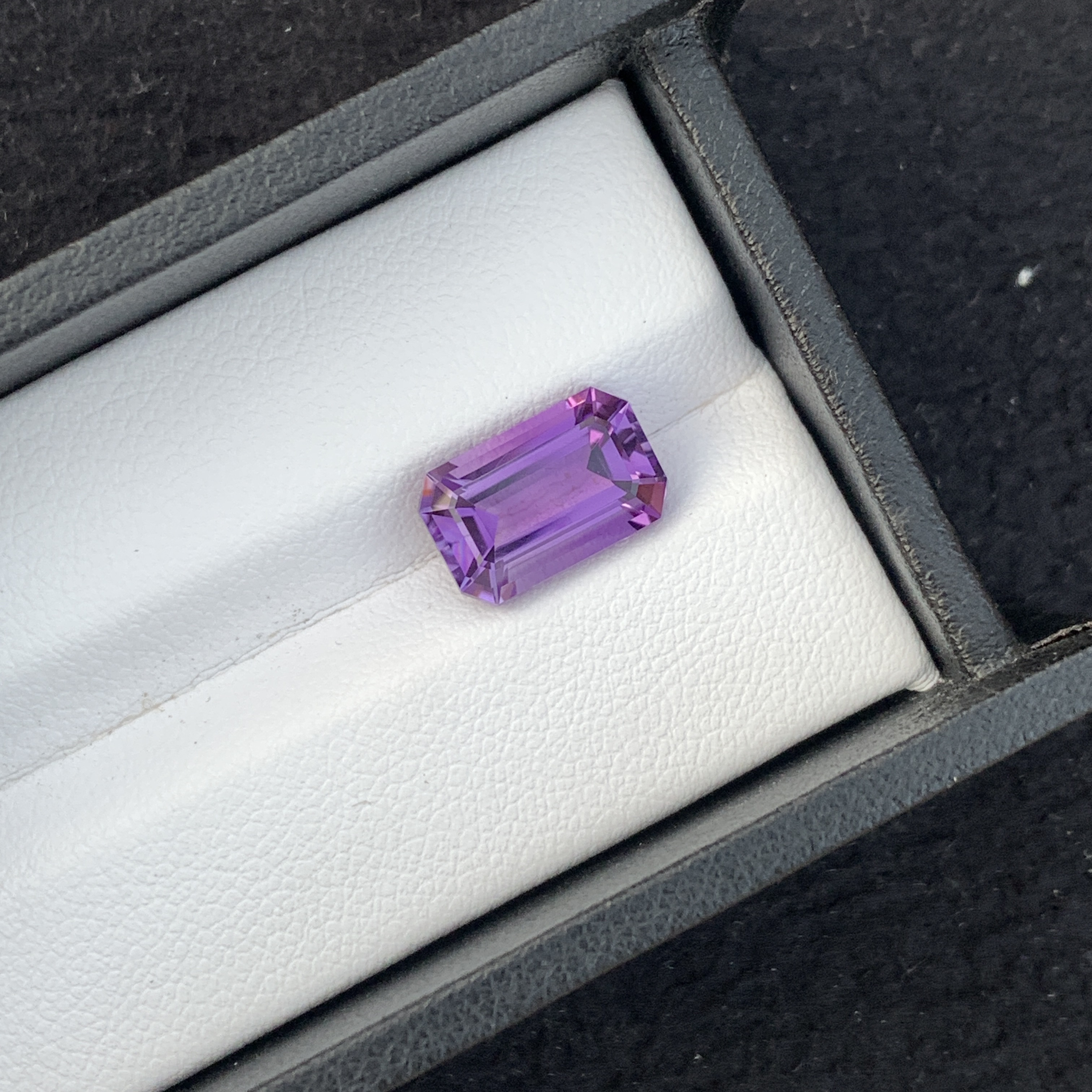 Natural Purple Amethyst 3.67 Carat Faceted Emerald Cut Loose Gemstone For Jewelry Making