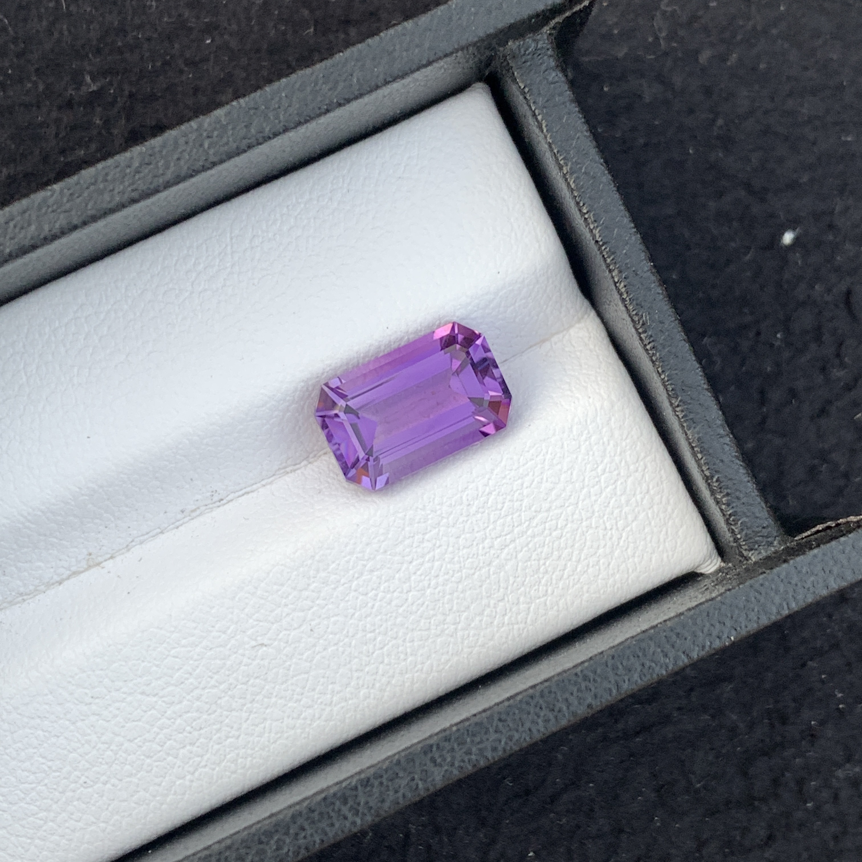 Natural Purple Amethyst 3.67 Carat Faceted Emerald Cut Loose Gemstone For Jewelry Making