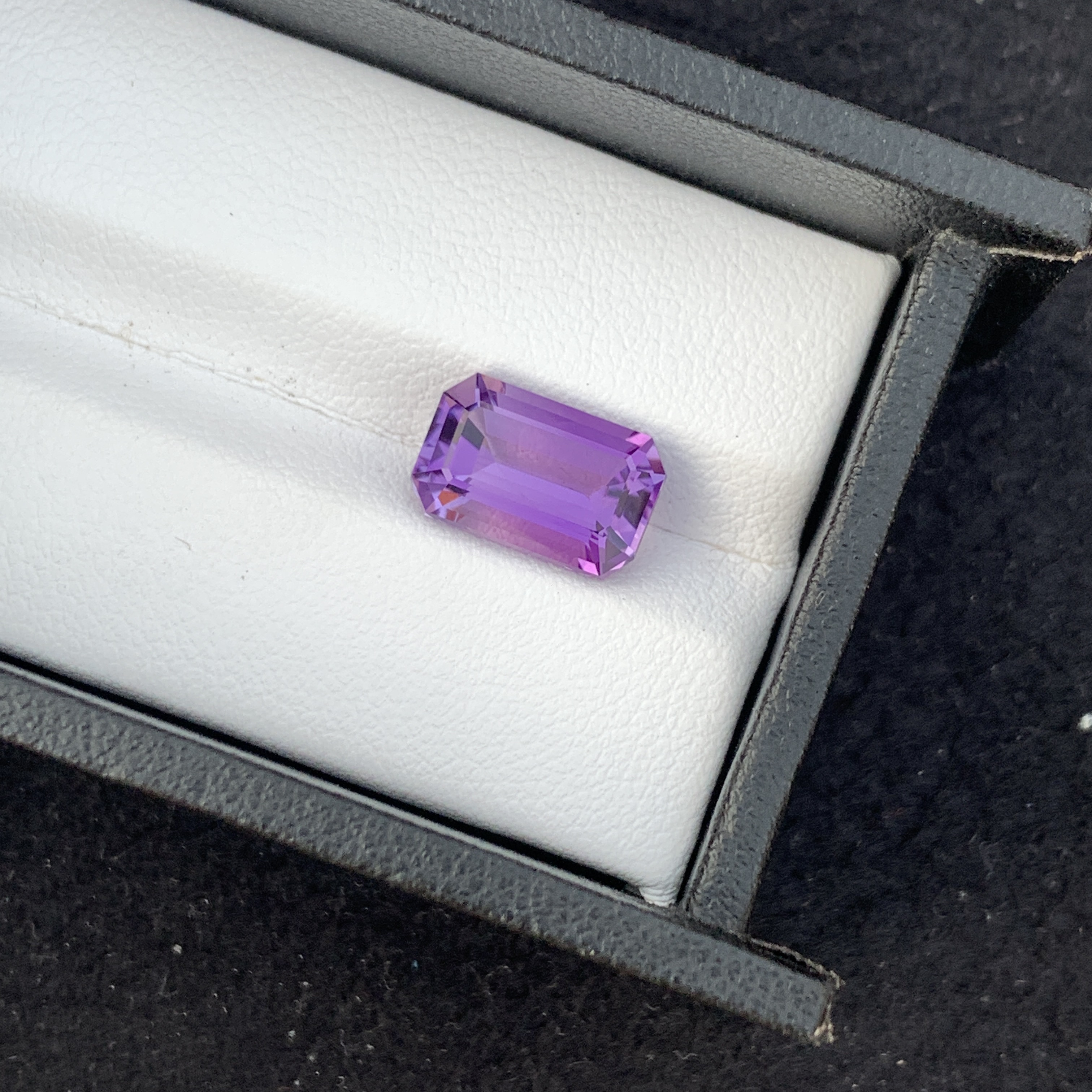 Natural Purple Amethyst 3.67 Carat Faceted Emerald Cut Loose Gemstone For Jewelry Making