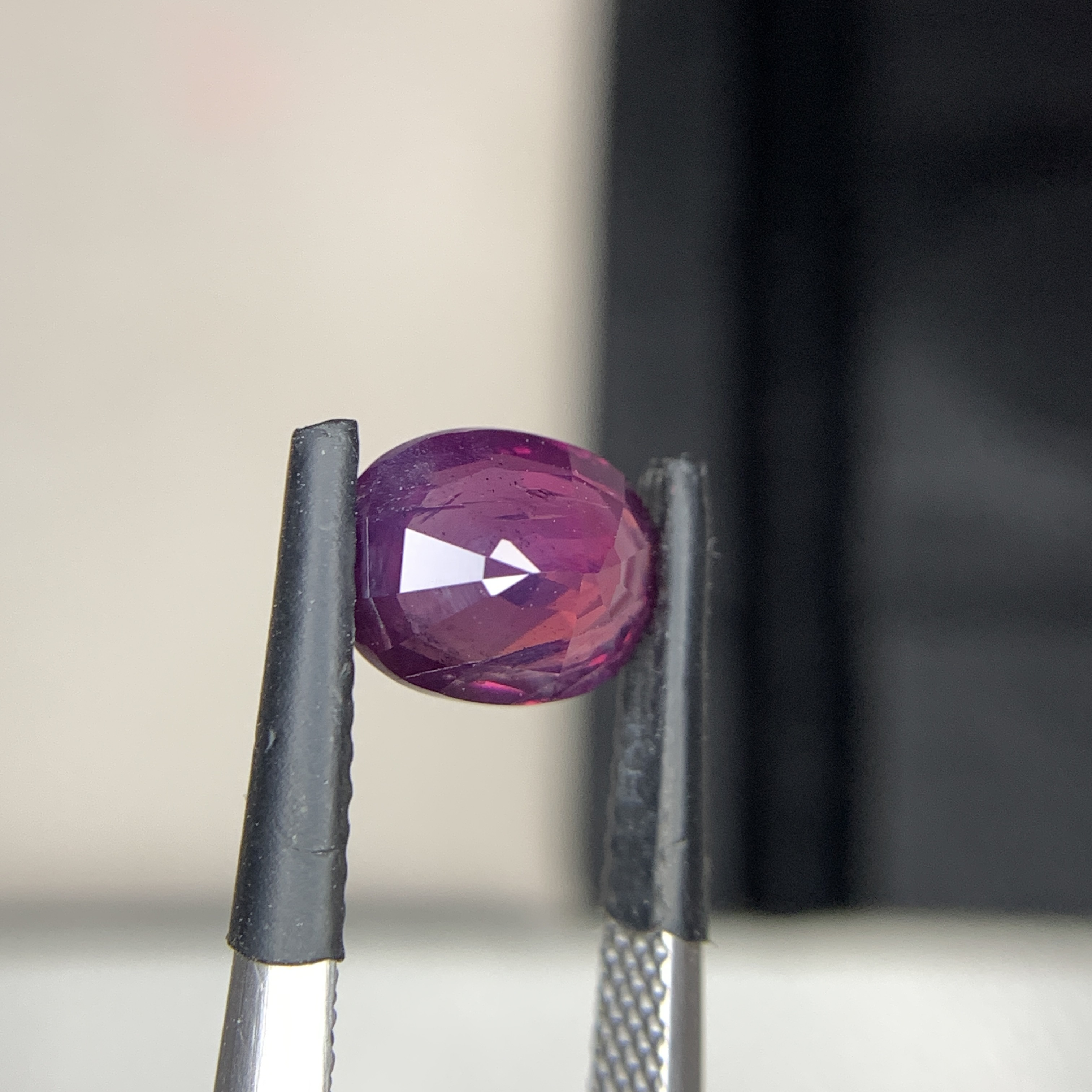 Natural Purplish Red Kashmir Ruby 2.07 Carat, Cushion Cut Faceted Loose Gemstone