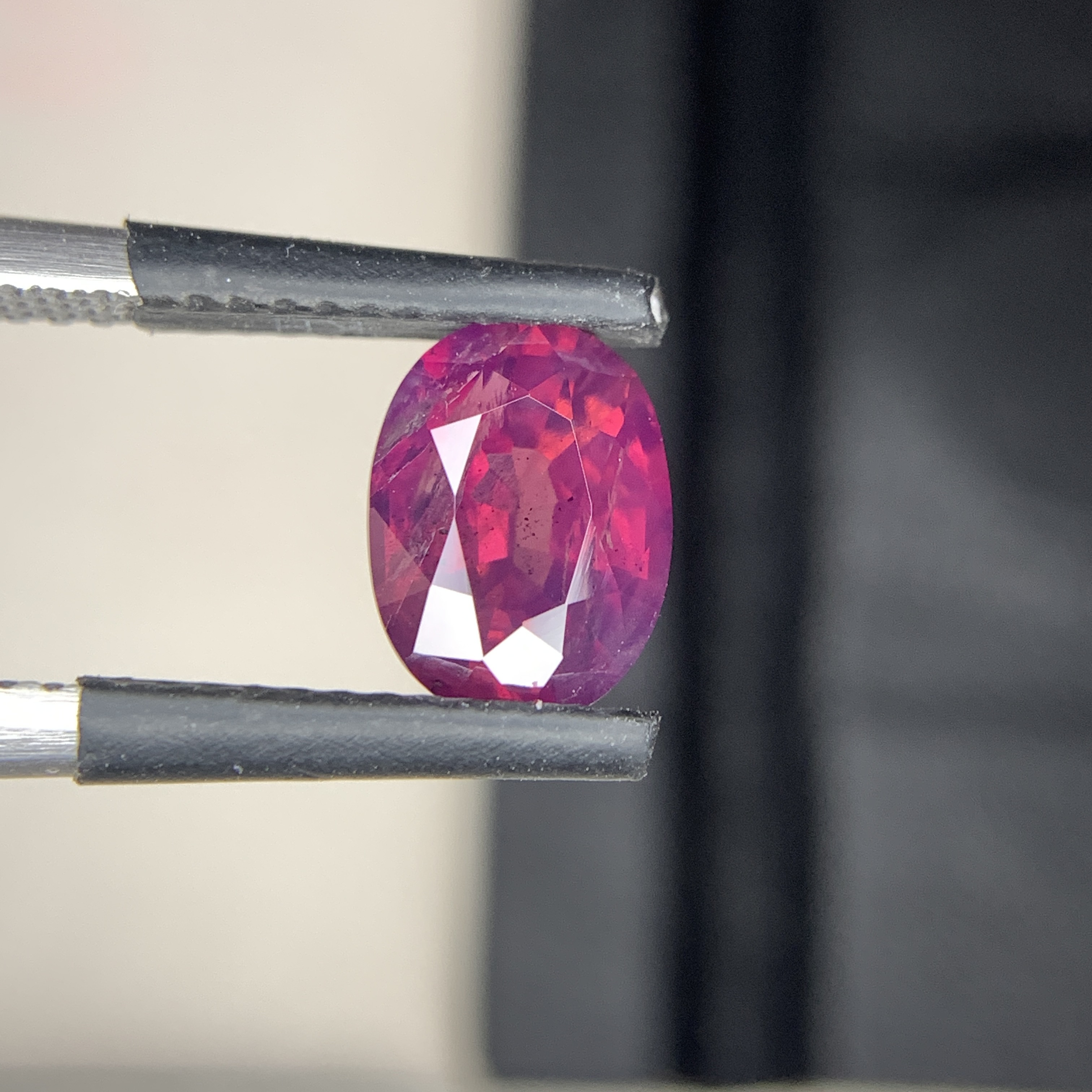 Natural Purplish Red Kashmir Ruby 2.07 Carat, Cushion Cut Faceted Loose Gemstone