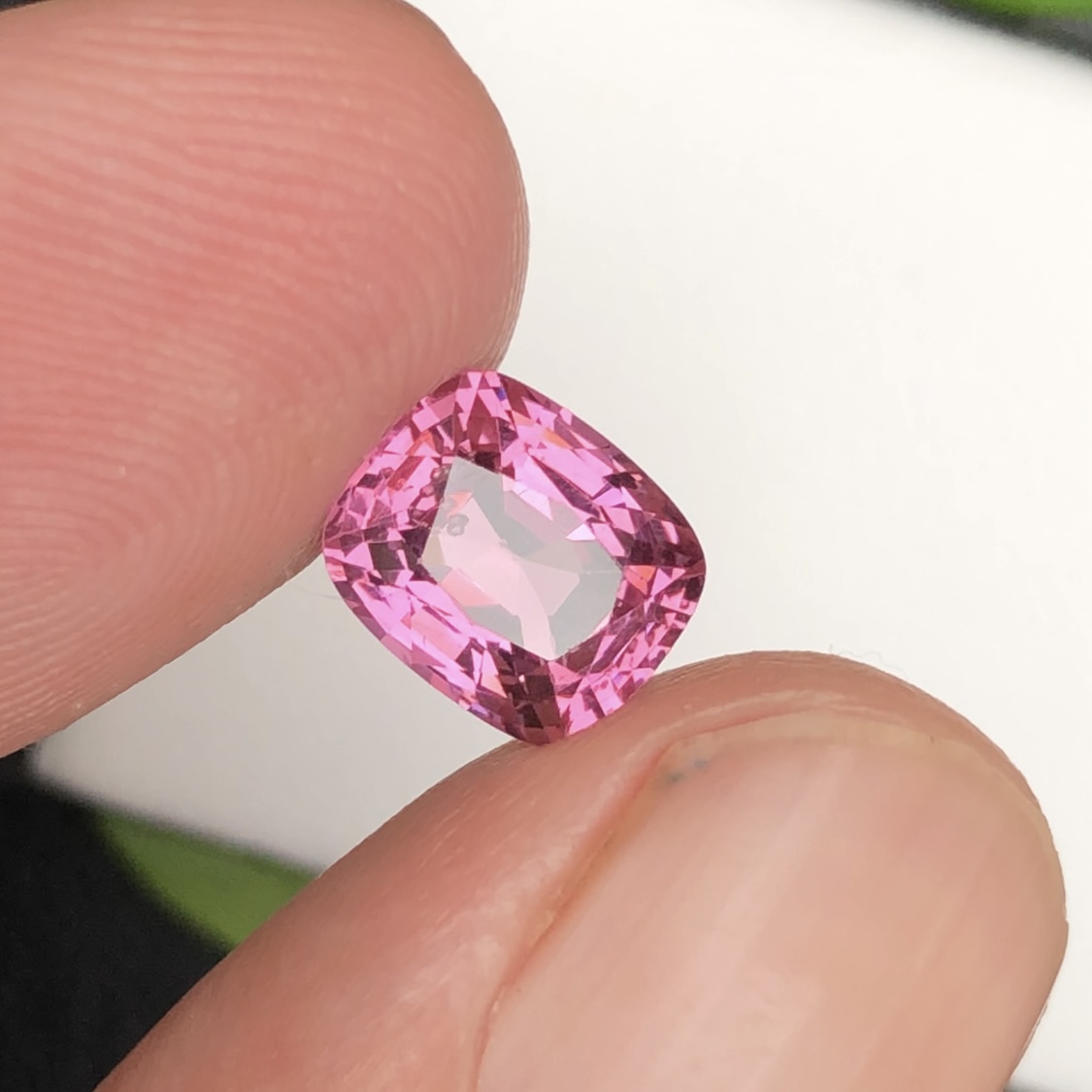 Natural Pink Spinel Cushion Shape Faceted Cut Loose Gemstone For Statement Ring Piece