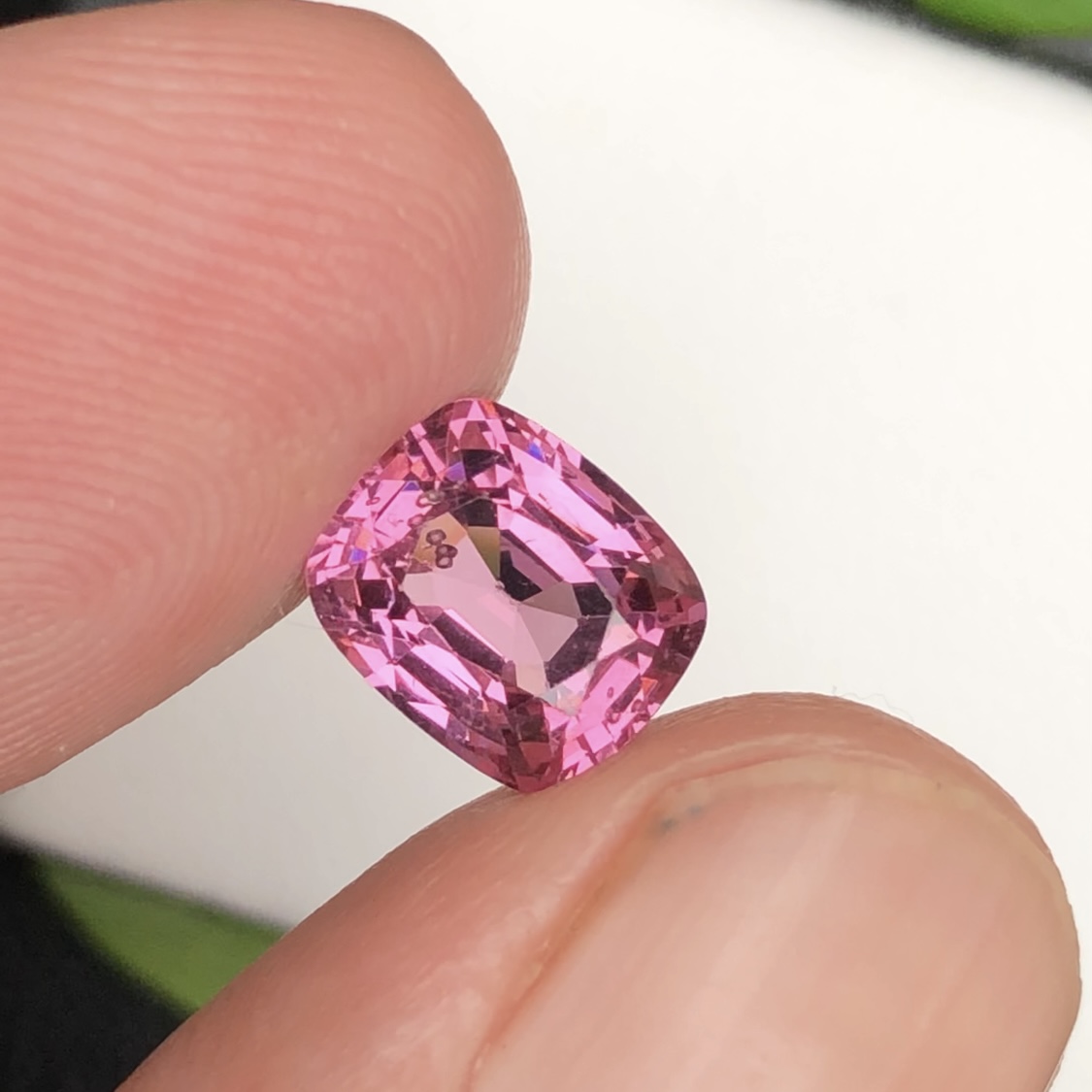 Natural Pink Spinel Cushion Shape Faceted Cut Loose Gemstone For Statement Ring Piece