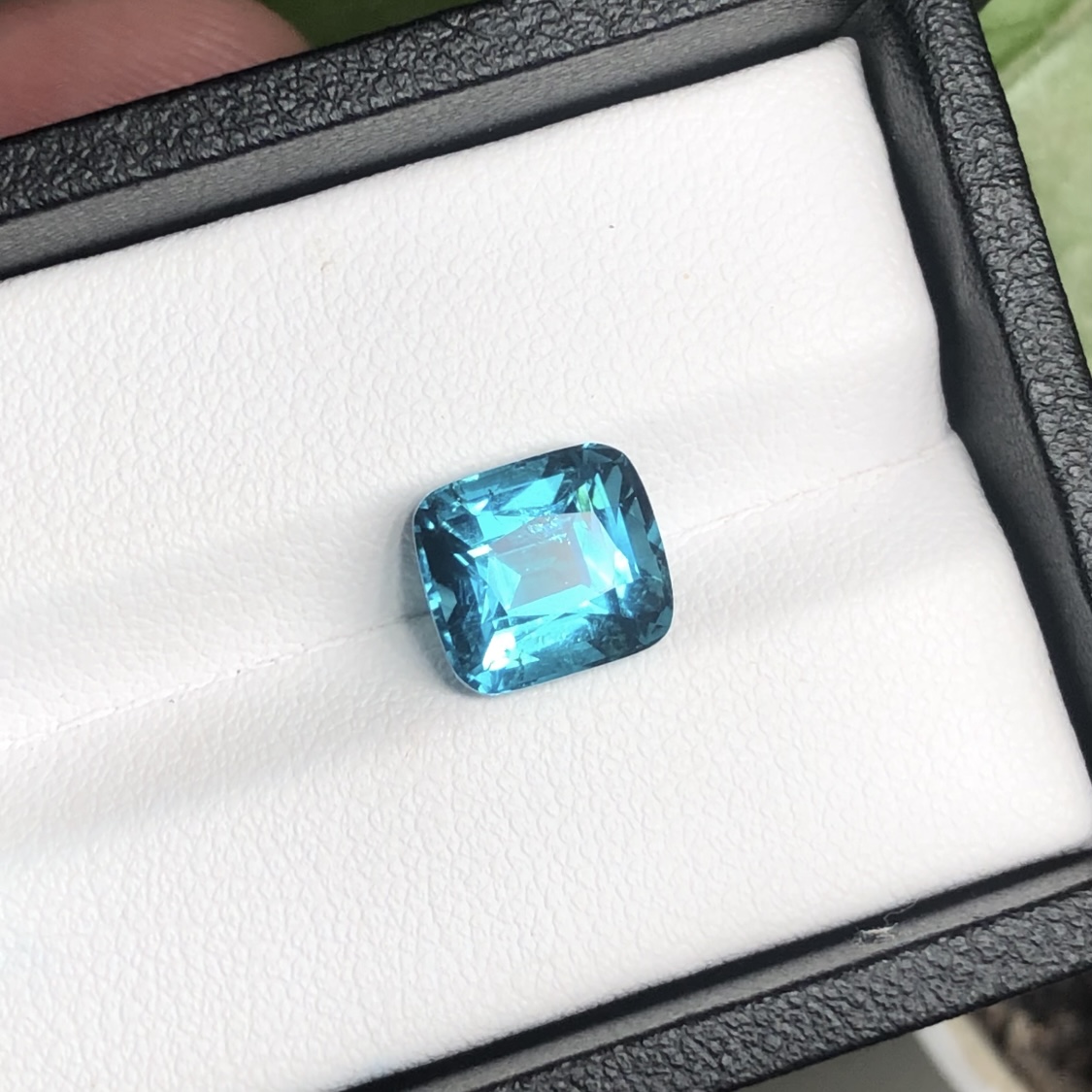 Natural Lagoon Blue Tourmaline 4.07 Carat Faceted Cushion Shape Loose Gemstone For Jewelry Making