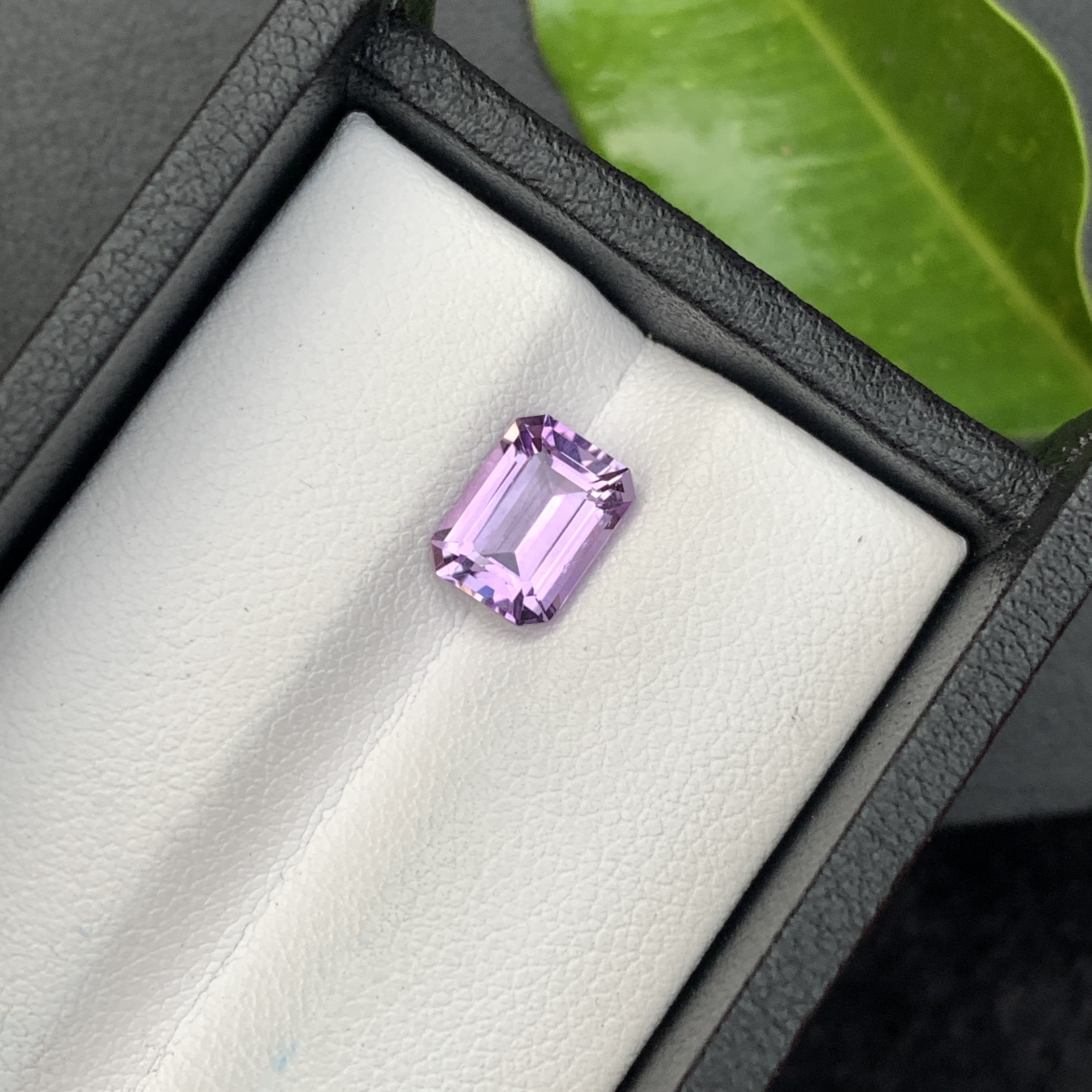 Natural Purple Amethyst 1.72 Carat Faceted Cut Emerald Shape Loose Gemstone