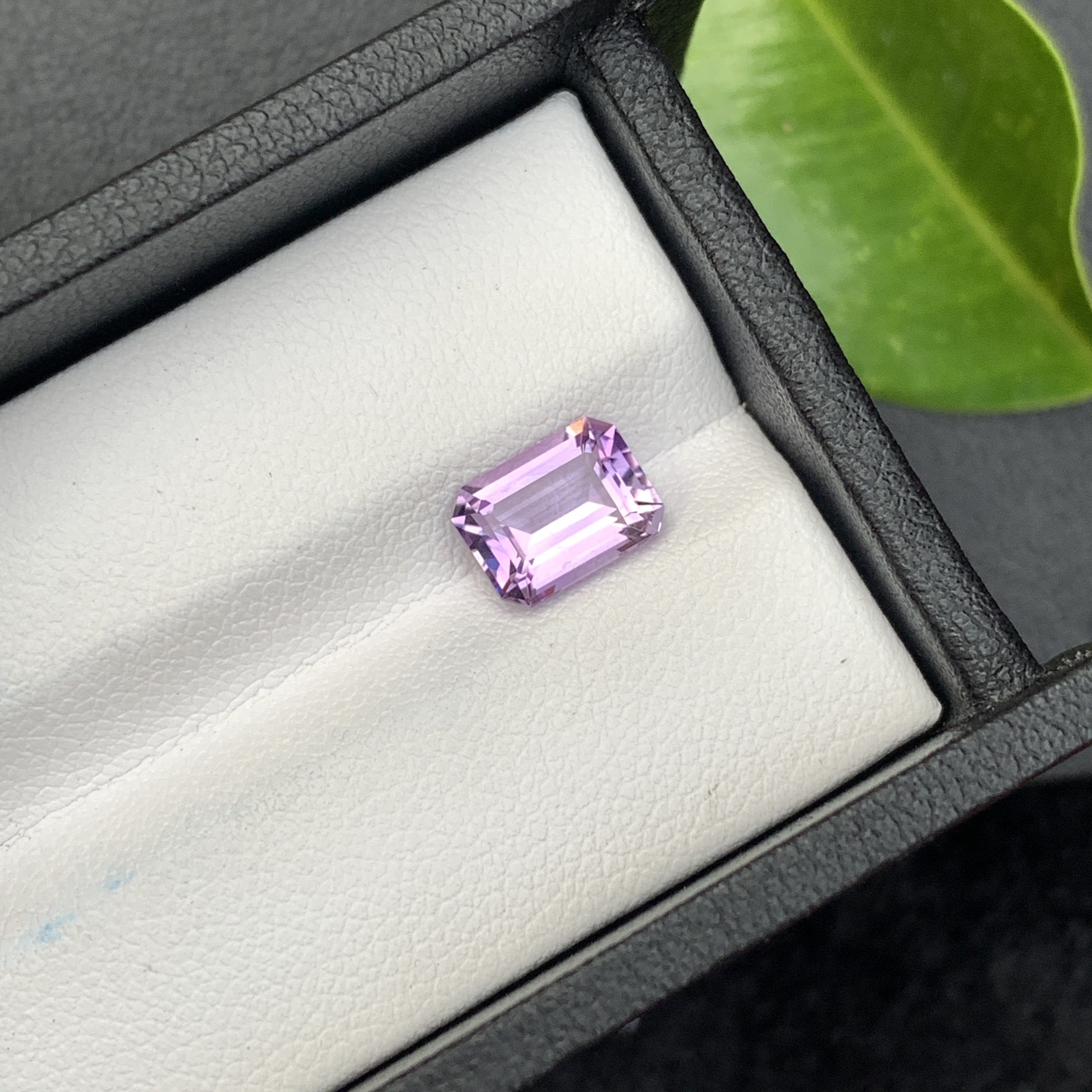 Natural Purple Amethyst 1.72 Carat Faceted Cut Emerald Shape Loose Gemstone