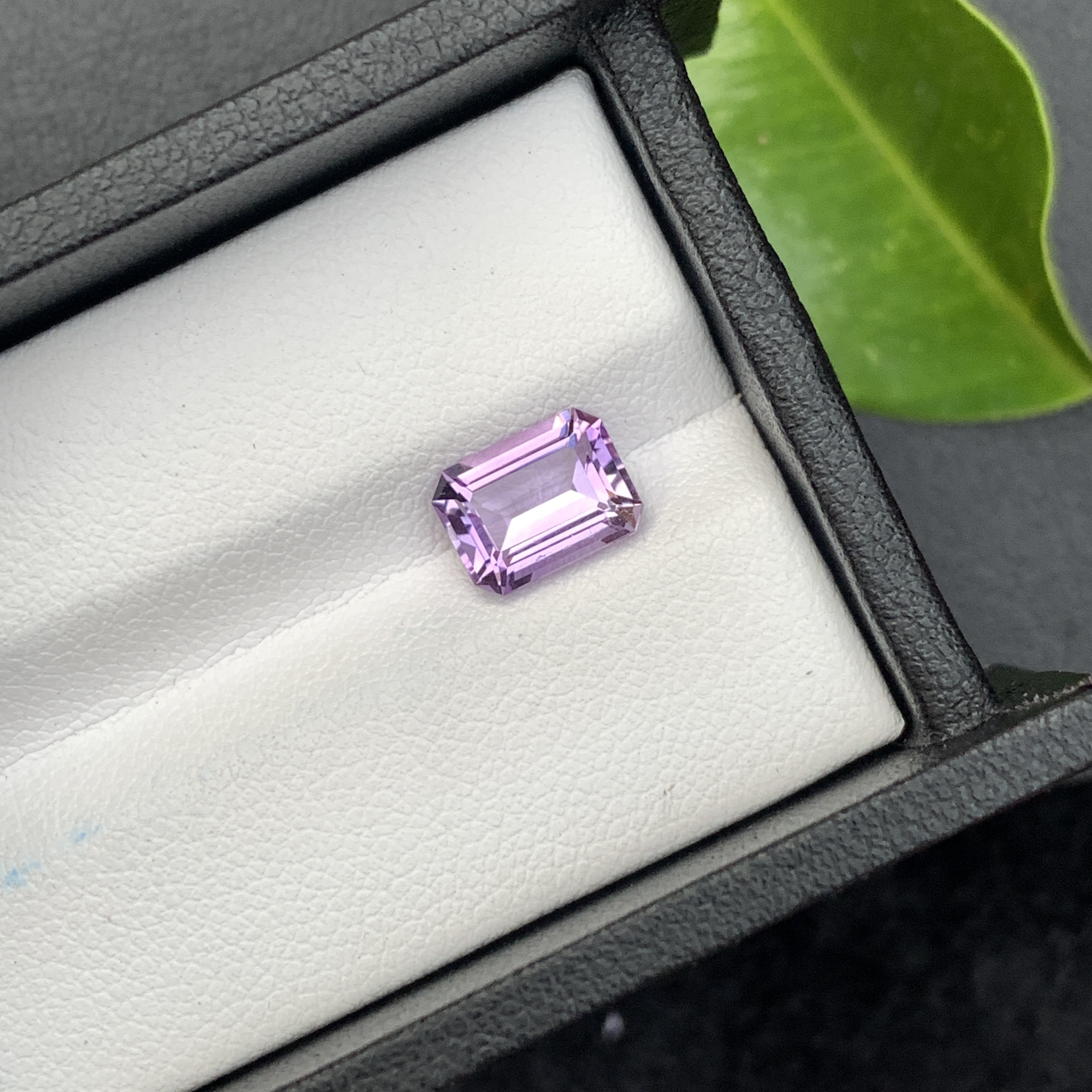 Natural Purple Amethyst 1.72 Carat Faceted Cut Emerald Shape Loose Gemstone