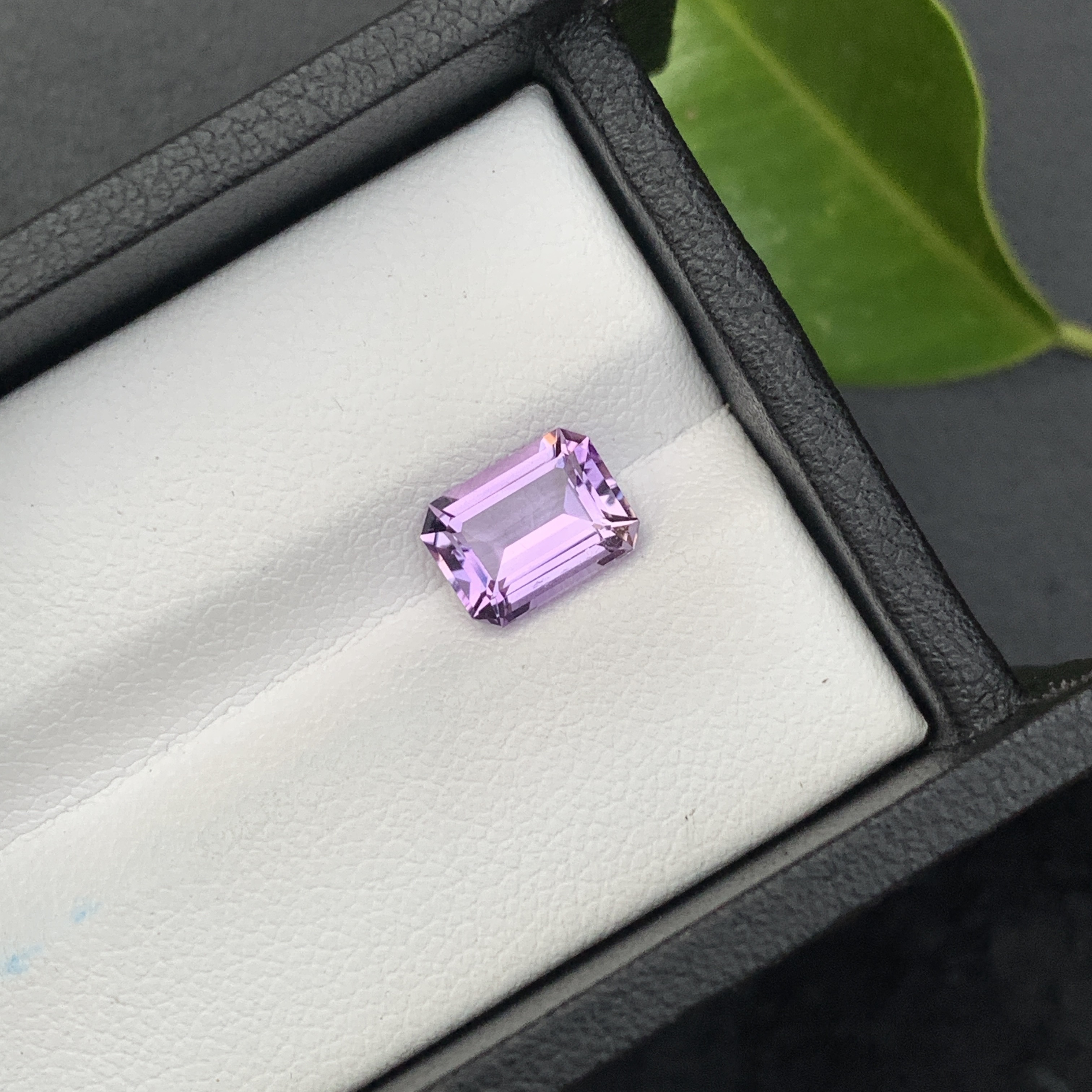 Natural Purple Amethyst 1.72 Carat Faceted Cut Emerald Shape Loose Gemstone