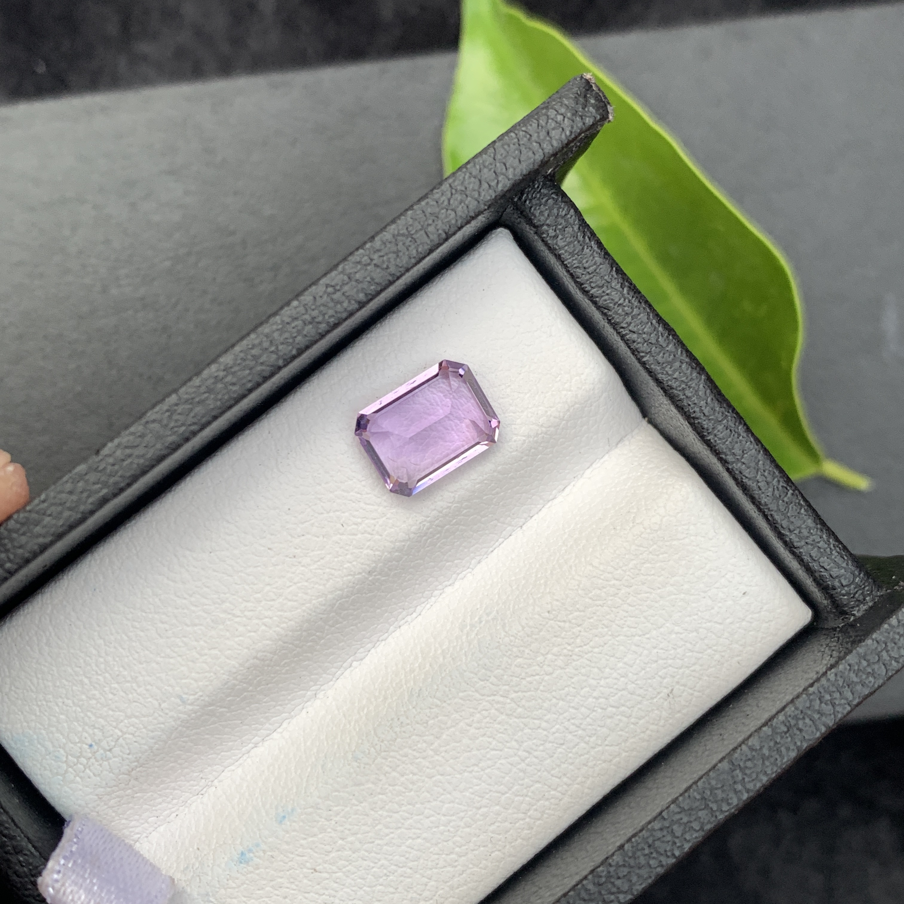 Natural Purple Amethyst 1.72 Carat Faceted Cut Emerald Shape Loose Gemstone