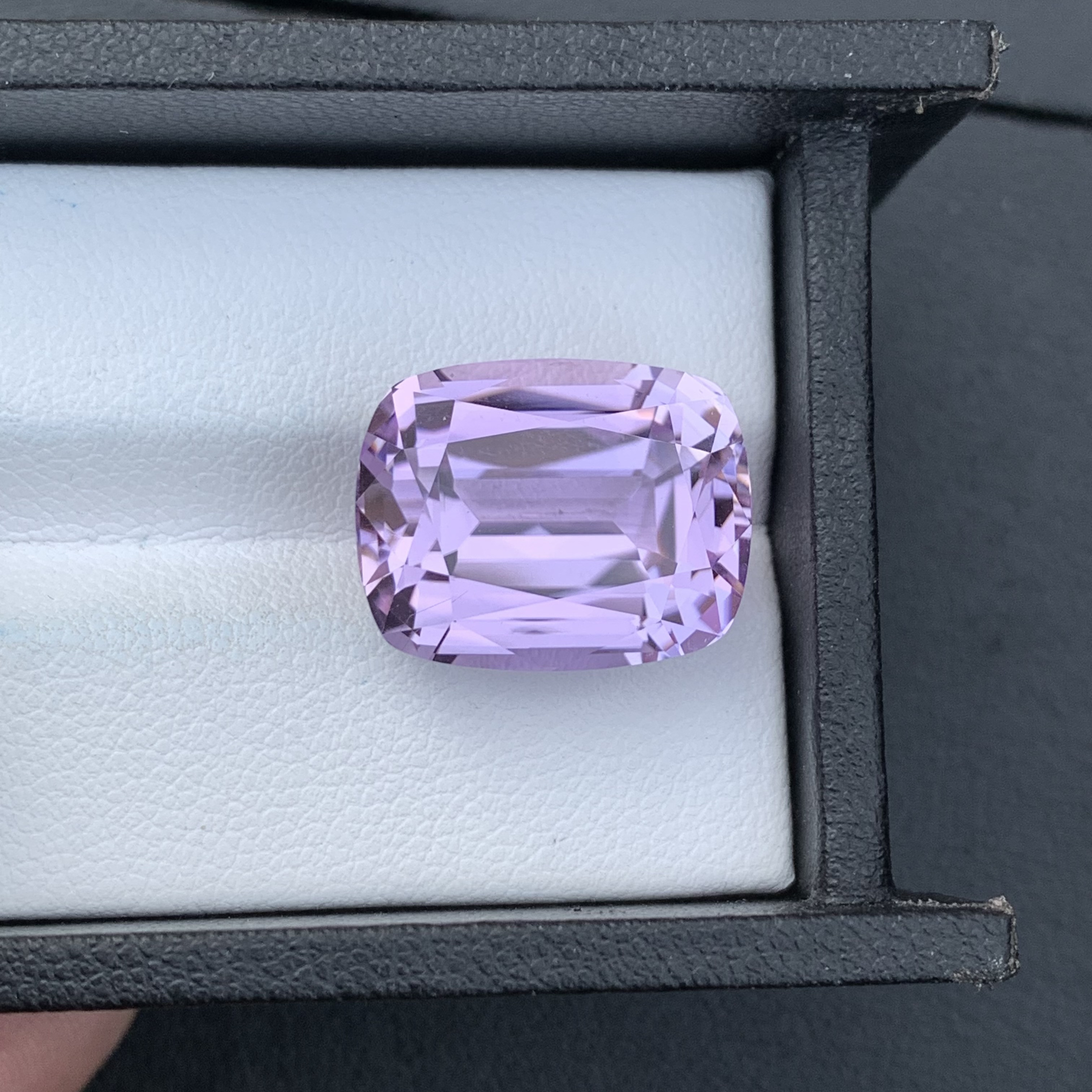 Natural Pink Kunzite 21.88 Carat Faceted Cushion Shape Loose Gemstone