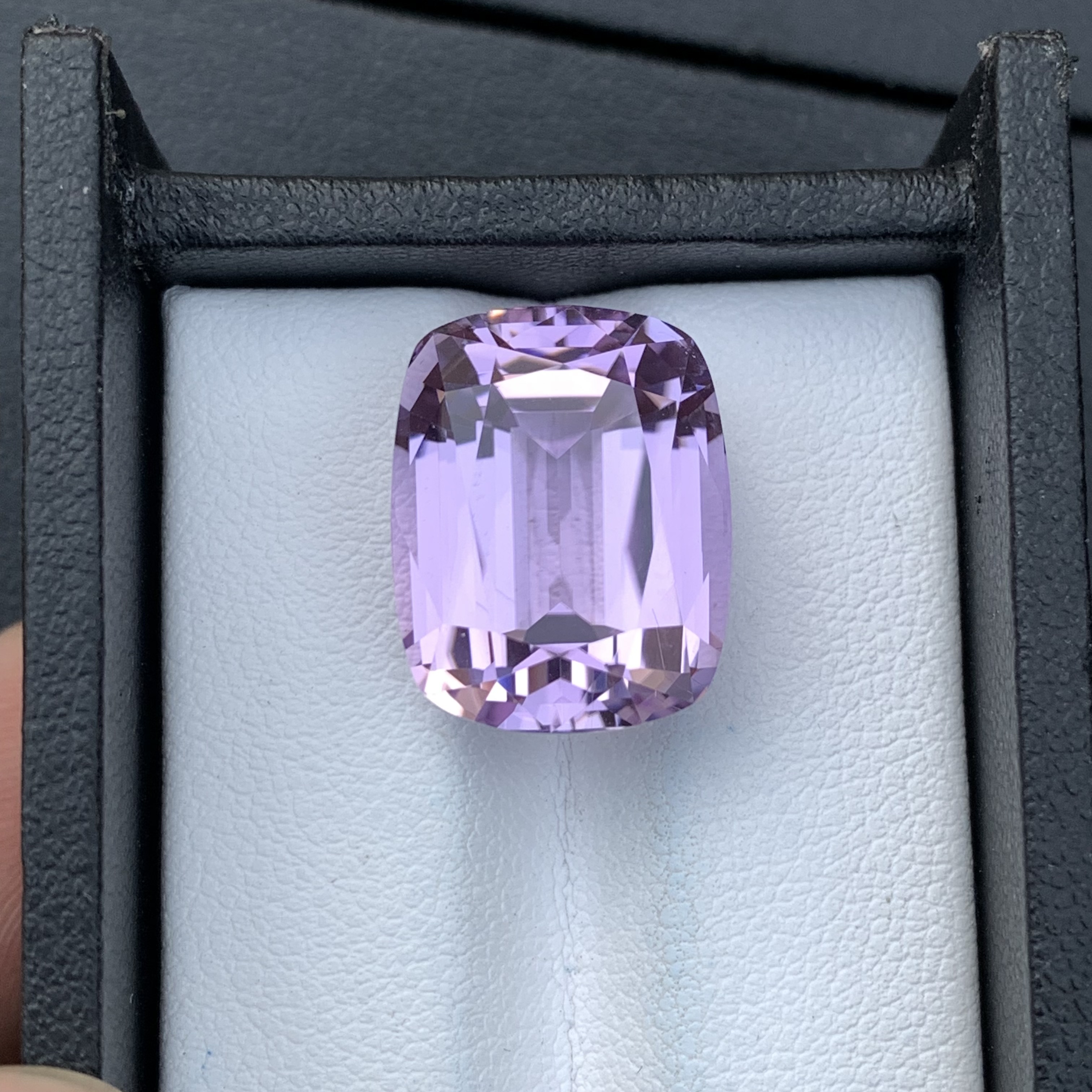 Natural Pink Kunzite 21.88 Carat Faceted Cushion Shape Loose Gemstone