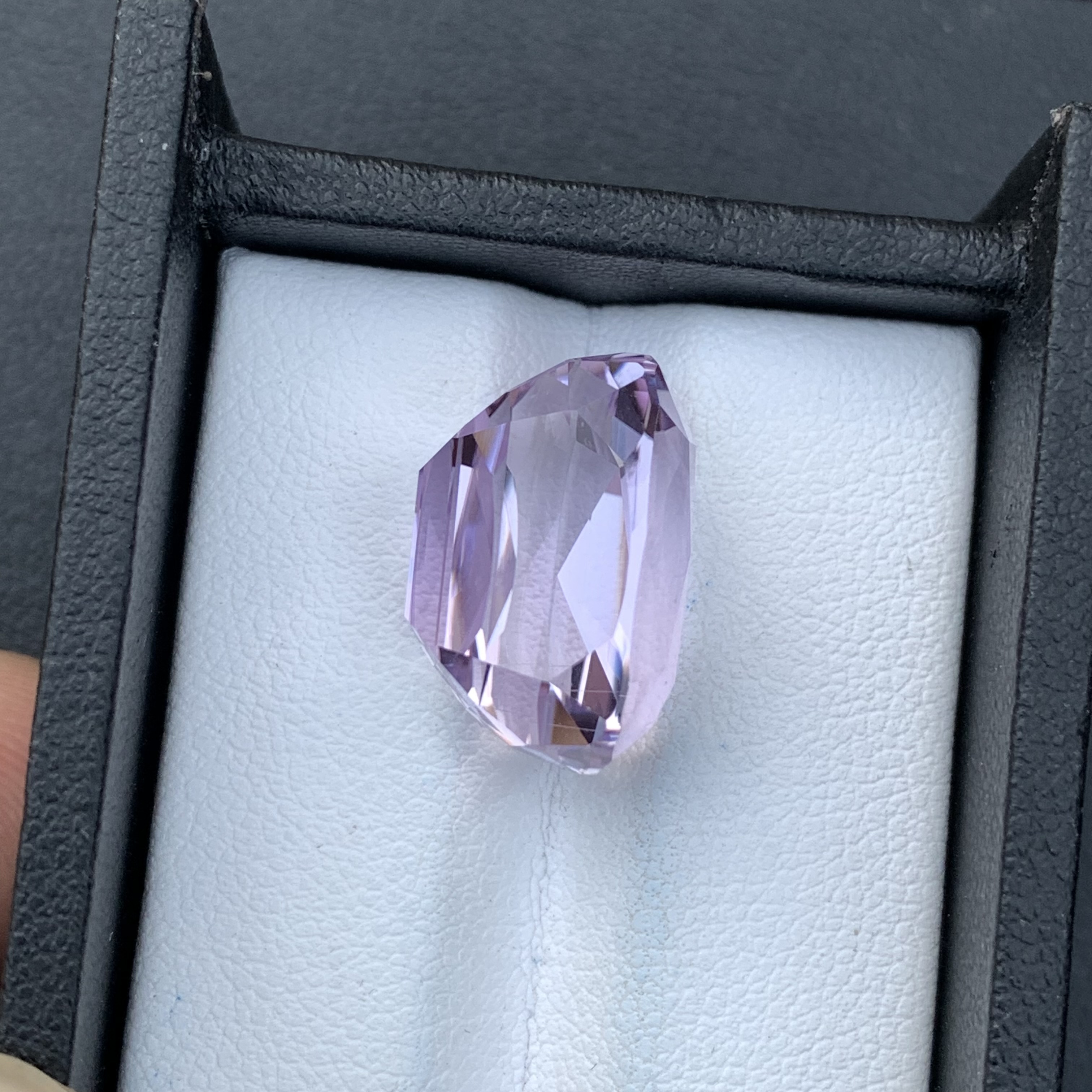 Natural Pink Kunzite 21.88 Carat Faceted Cushion Shape Loose Gemstone