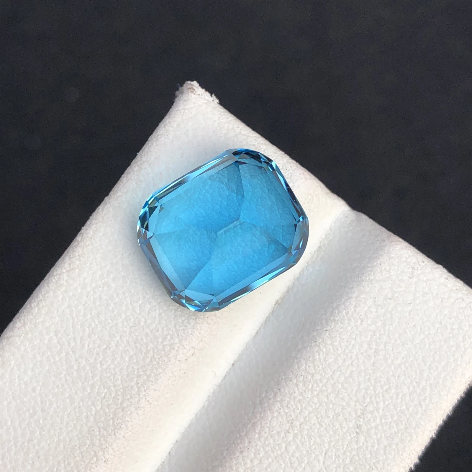 6.27ct Natural Swiss Blue Topaz Faceted Cushion Loose Gemstone