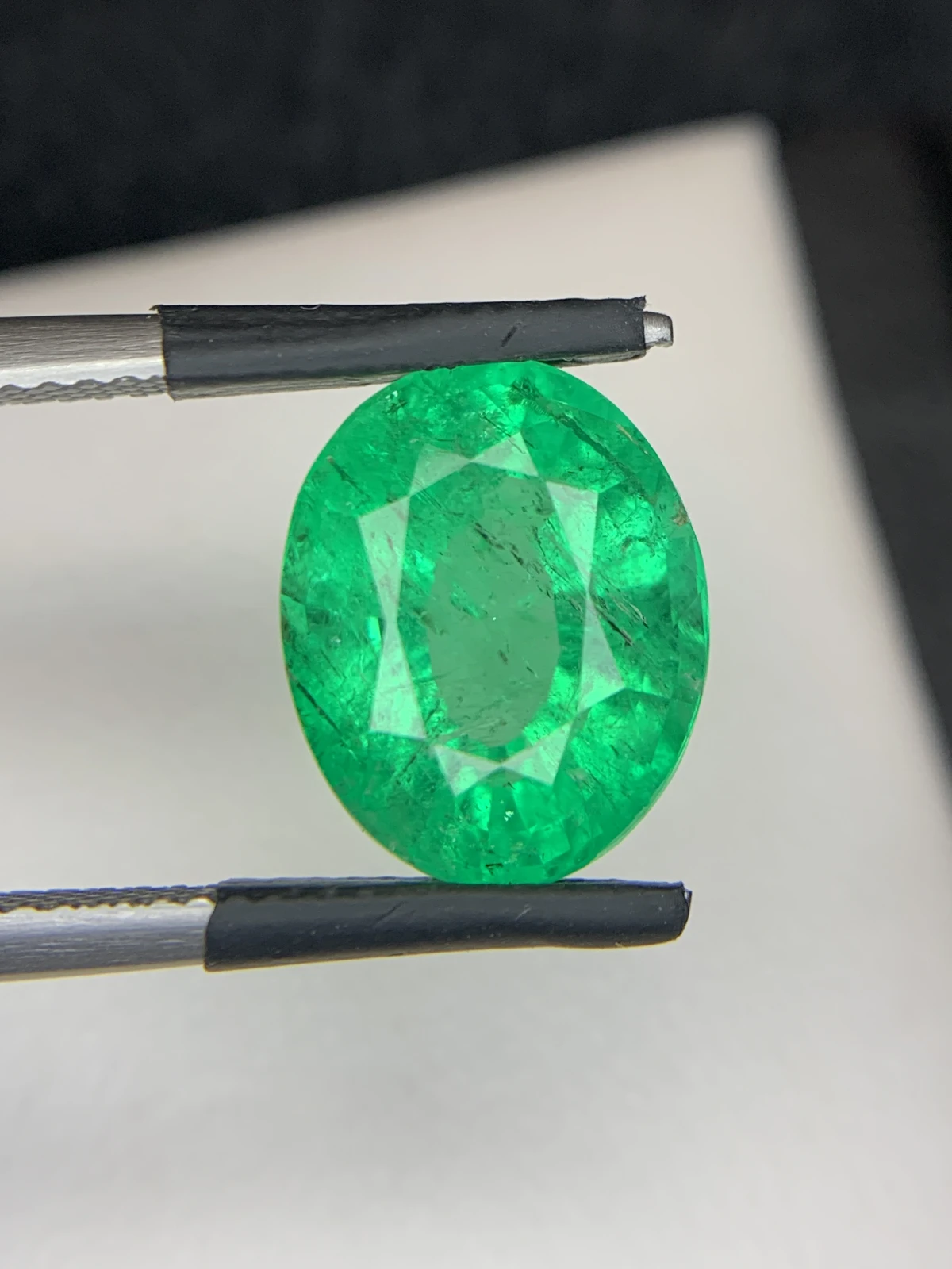 Bellerophon Certified 6.54 Ct Natural Panjshir Emerald Oval Shape Loose Gemstone