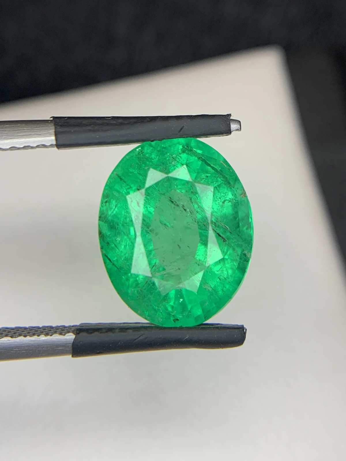 Bellerophon Certified 6.54 Ct Natural Panjshir Emerald Oval Shape Loose Gemstone