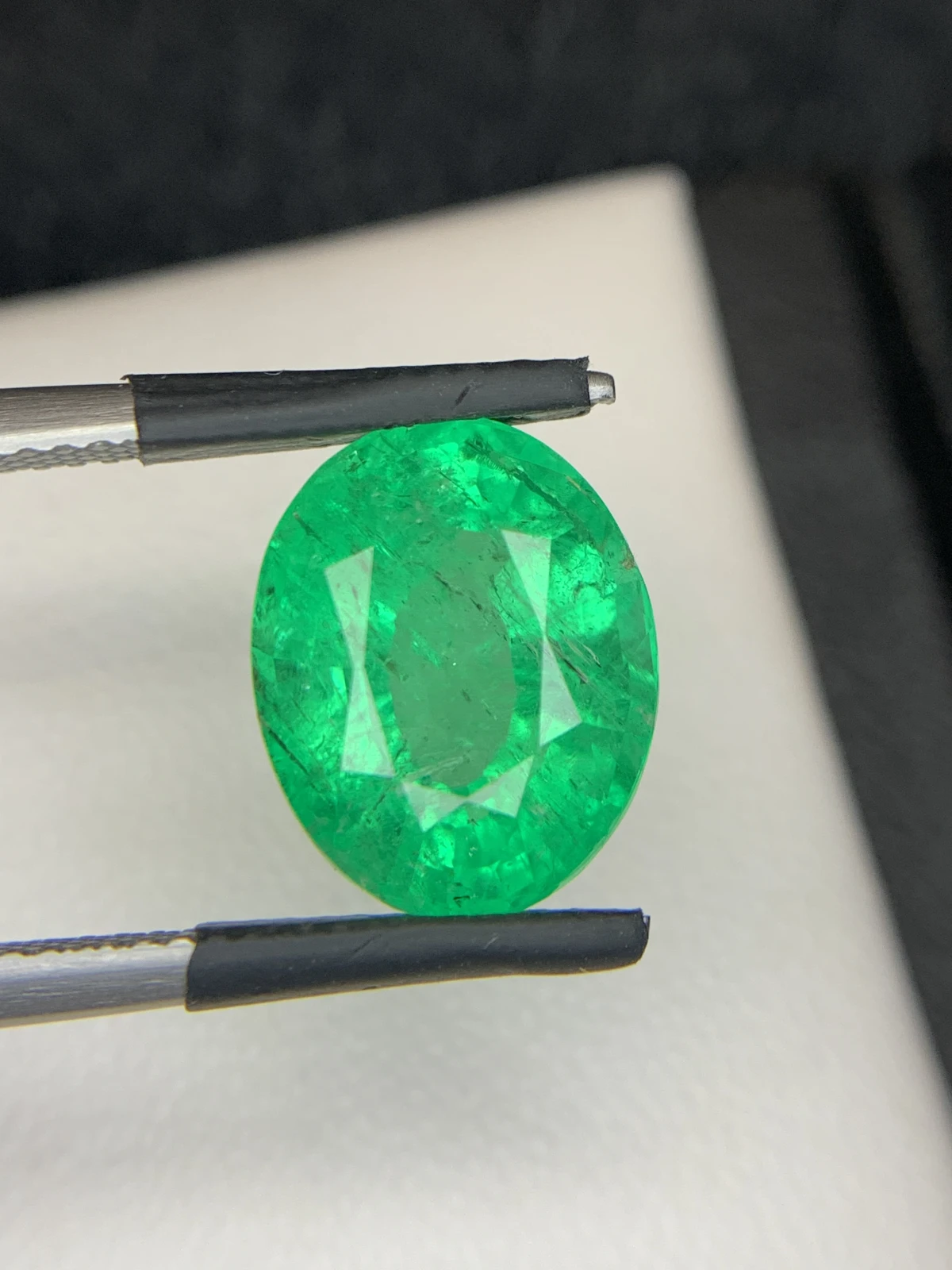 Bellerophon Certified 6.54 Ct Natural Panjshir Emerald Oval Shape Loose Gemstone