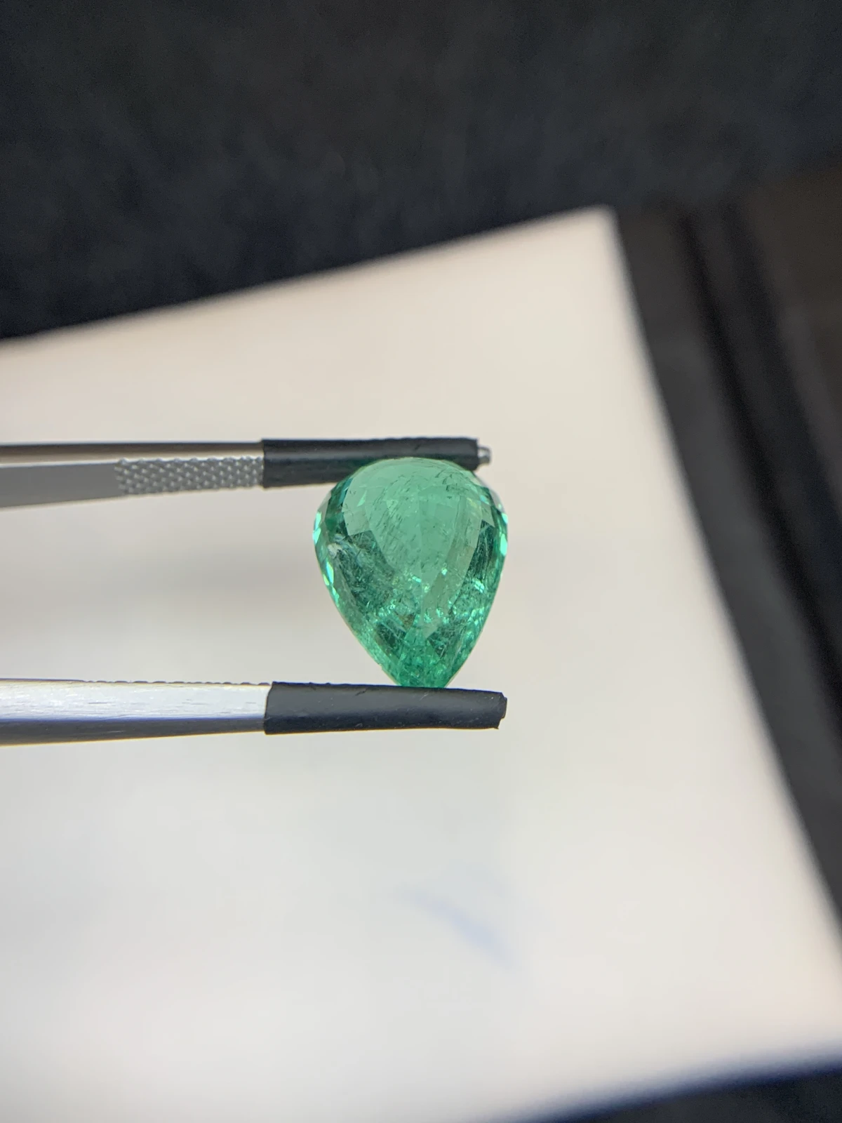 Bellerophon Certified 5.92 Ct Natural Panjshir Emerald Pear Shape Loose Gemstone