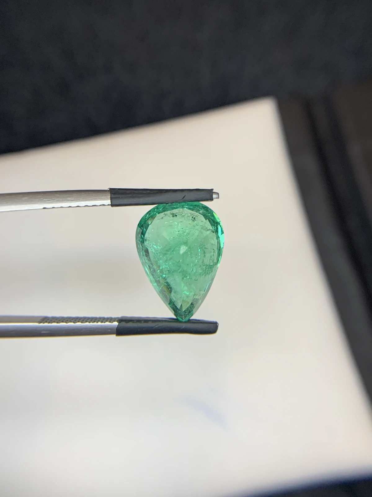 Bellerophon Certified 5.92 Ct Natural Panjshir Emerald Pear Shape Loose Gemstone