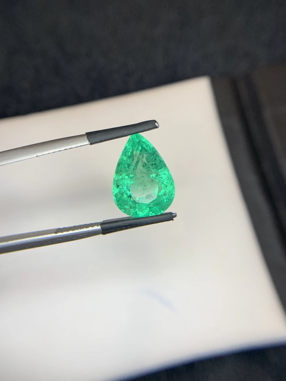 Bellerophon Certified 5.92 Ct Natural Panjshir Emerald Pear Shape Loose Gemstone