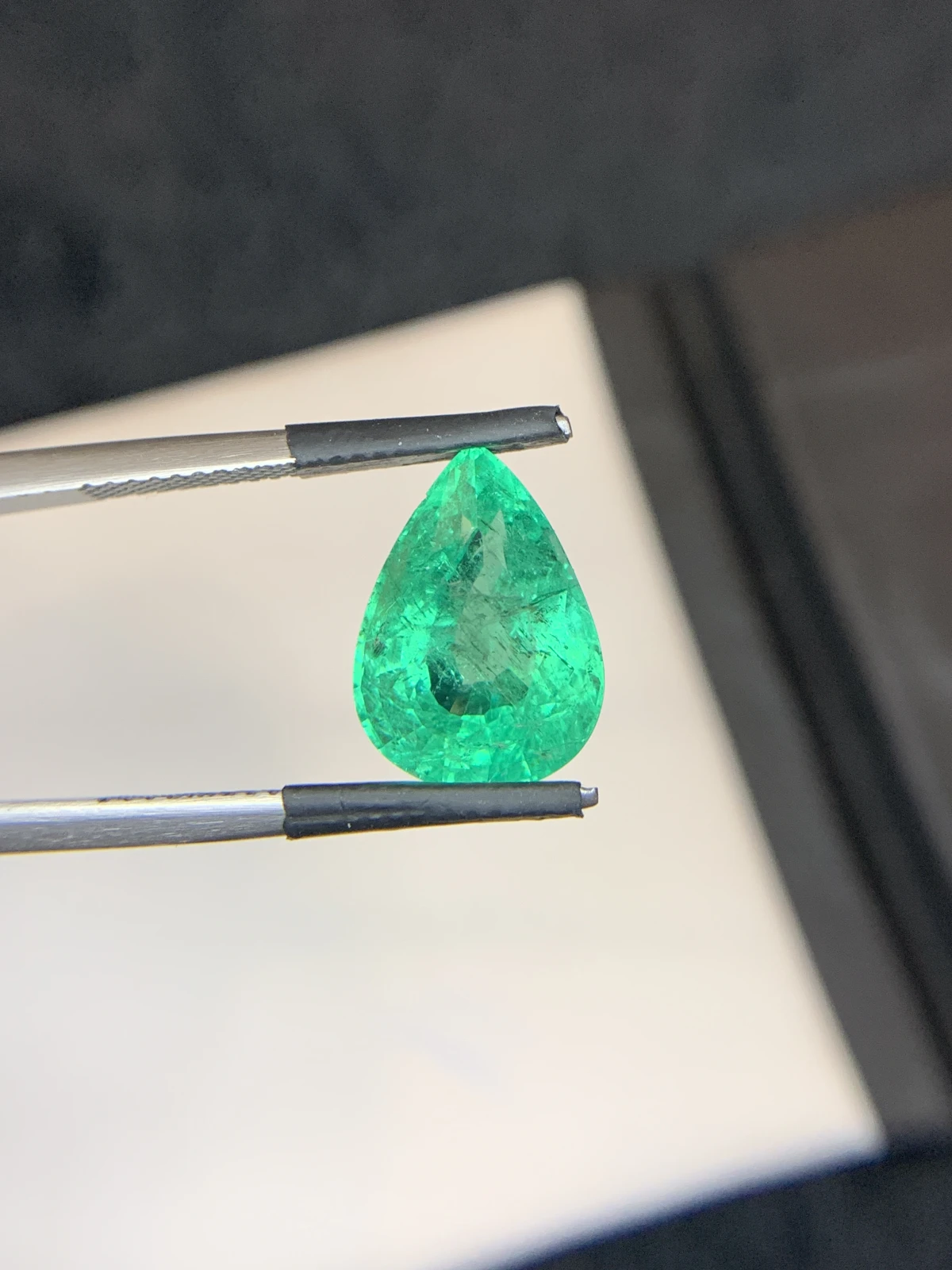 Bellerophon Certified 5.92 Ct Natural Panjshir Emerald Pear Shape Loose Gemstone
