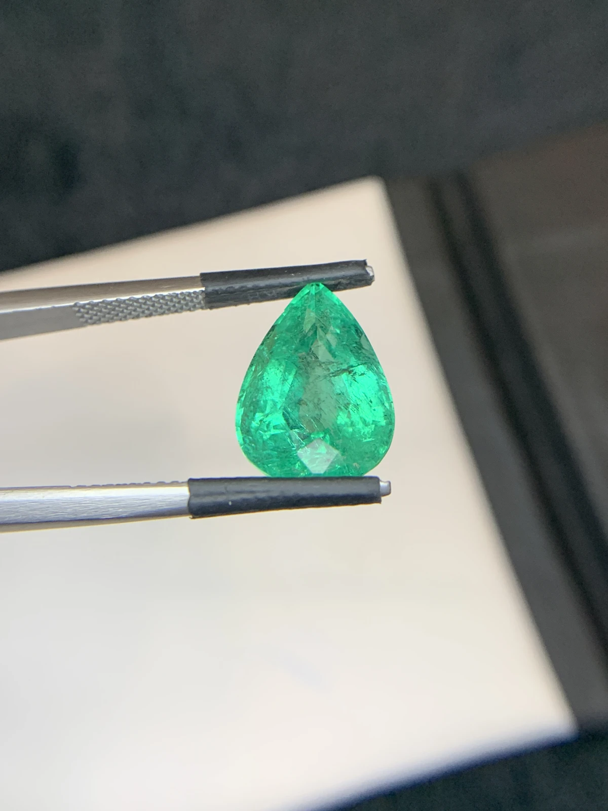 Bellerophon Certified 5.92 Ct Natural Panjshir Emerald Pear Shape Loose Gemstone