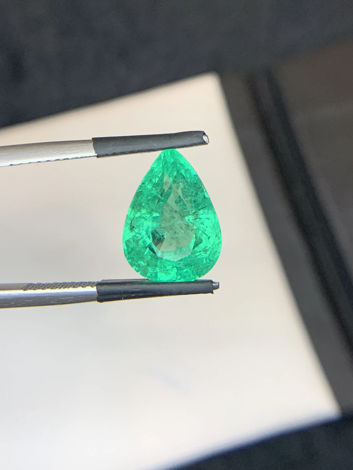 Bellerophon Certified 5.92 Ct Natural Panjshir Emerald Pear Shape Loose Gemstone