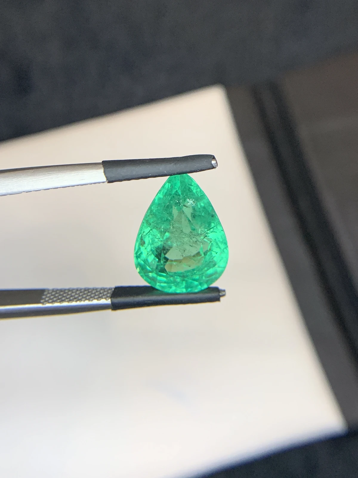 Bellerophon Certified 5.92 Ct Natural Panjshir Emerald Pear Shape Loose Gemstone