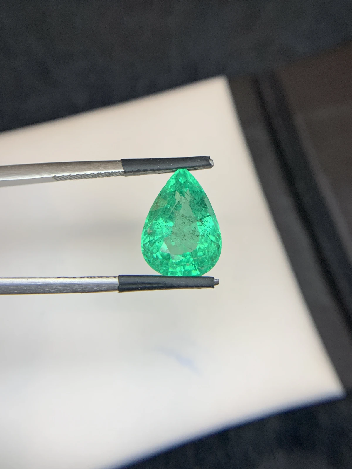 Bellerophon Certified 5.92 Ct Natural Panjshir Emerald Pear Shape Loose Gemstone