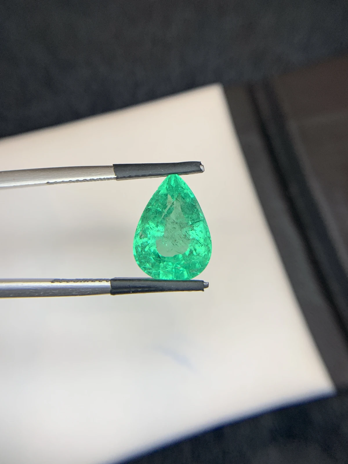 Bellerophon Certified 5.92 Ct Natural Panjshir Emerald Pear Shape Loose Gemstone