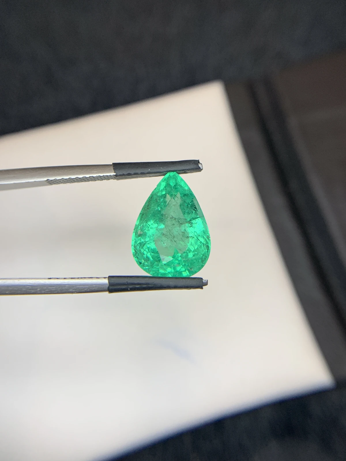 Bellerophon Certified 5.92 Ct Natural Panjshir Emerald Pear Shape Loose Gemstone