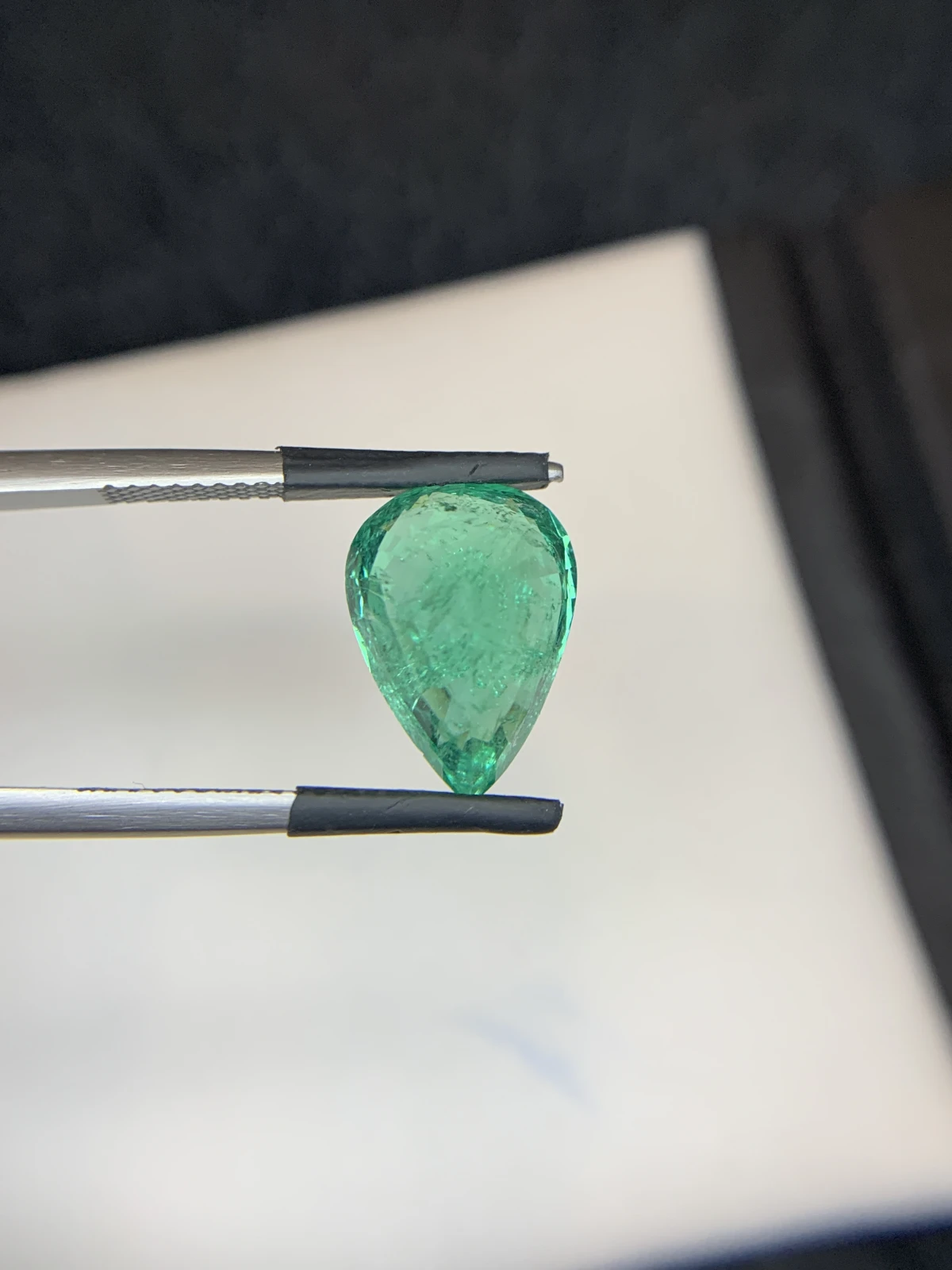 Bellerophon Certified 5.92 Ct Natural Panjshir Emerald Pear Shape Loose Gemstone