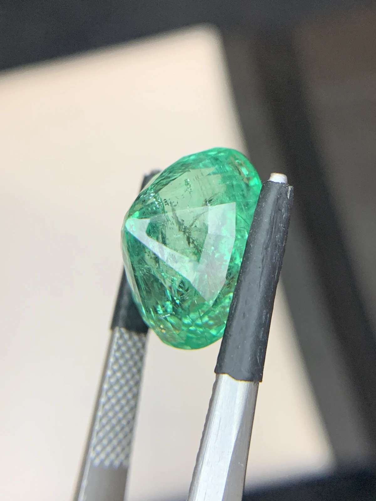 Bellerophon Certified 6.87 Ct Natural Panjshir Emerald Oval Shape Loose Gemstone