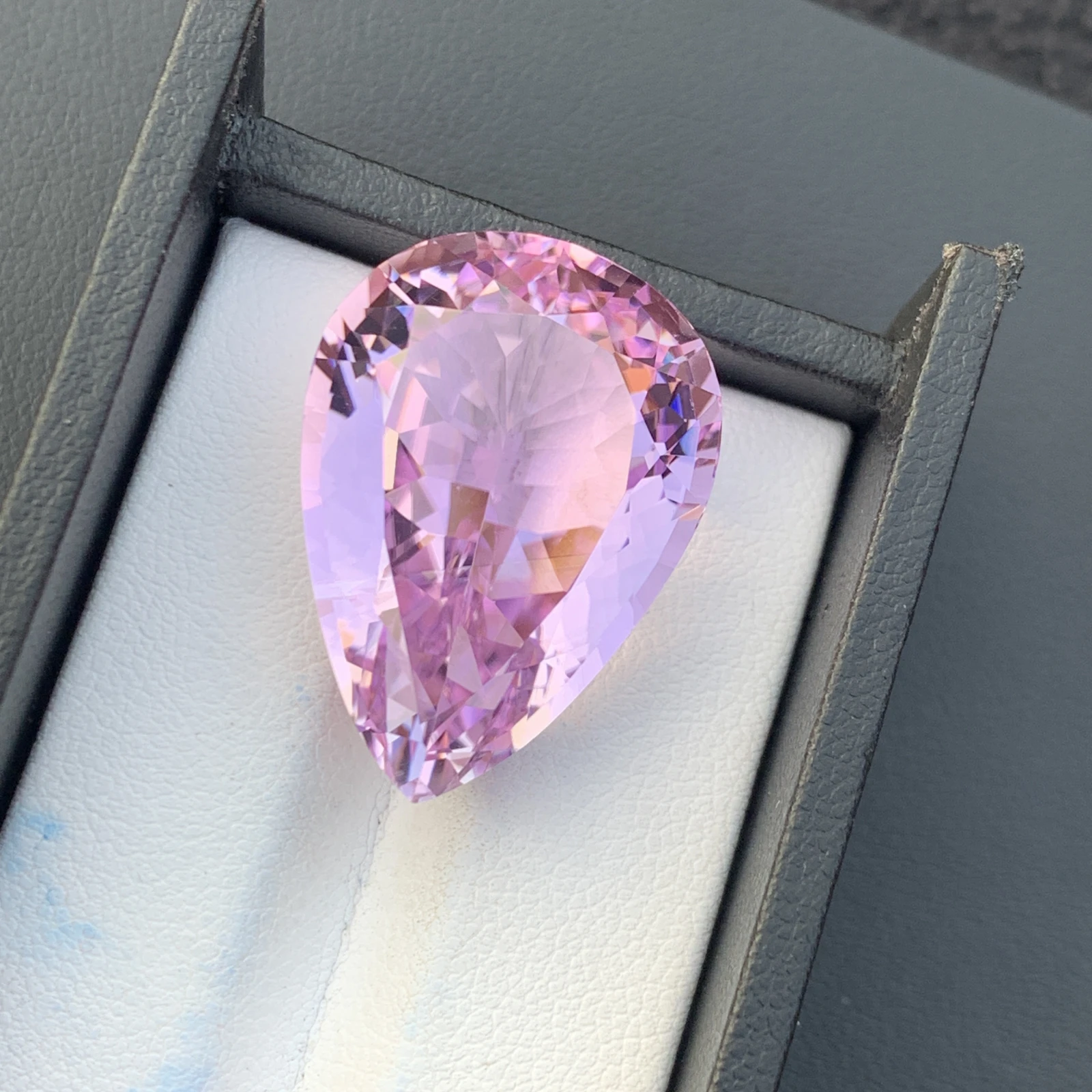 49.55 ct Natural Pink Kunzite Pear Shape Loose Gemstone from Afghanistan