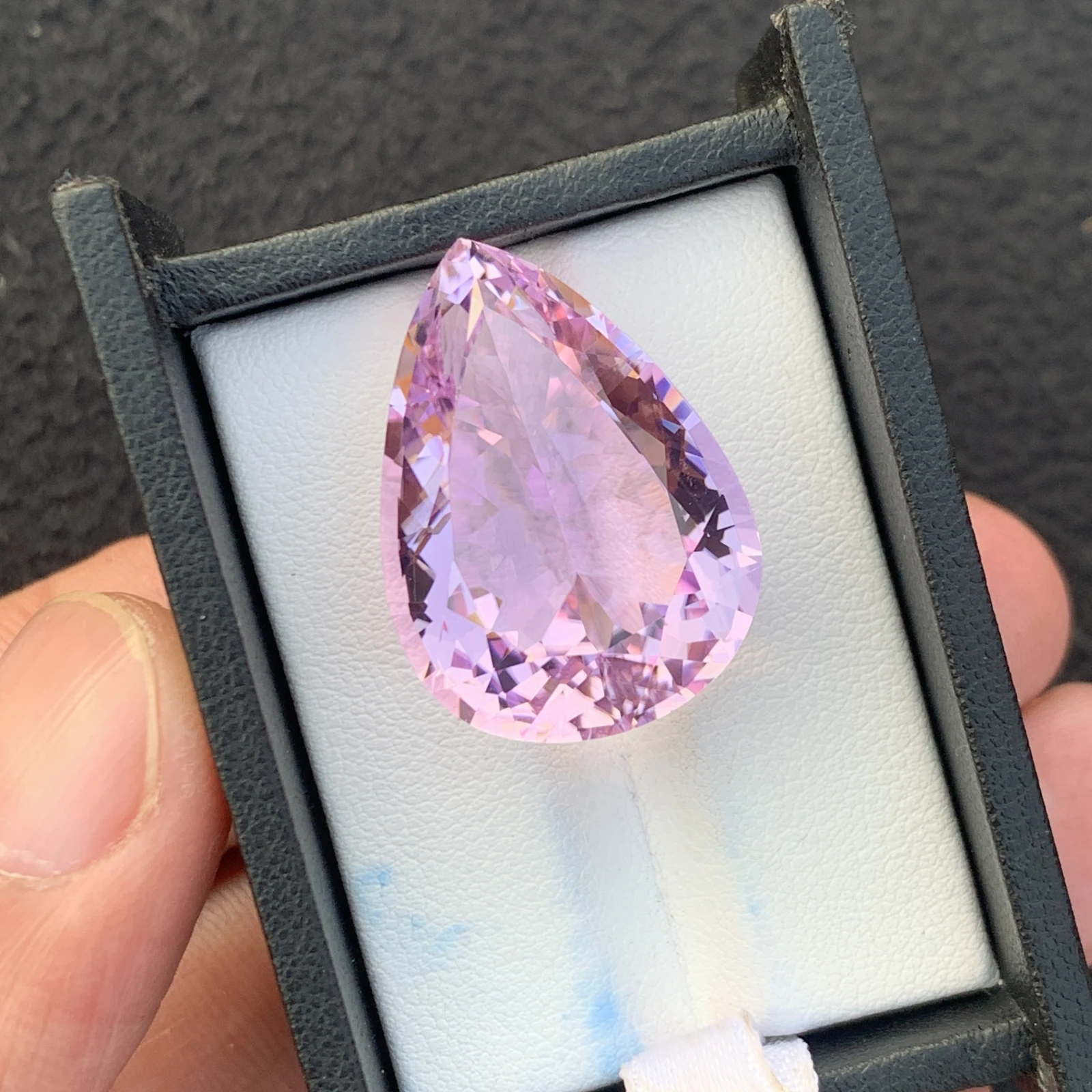 49.55 ct Natural Pink Kunzite Pear Shape Loose Gemstone from Afghanistan