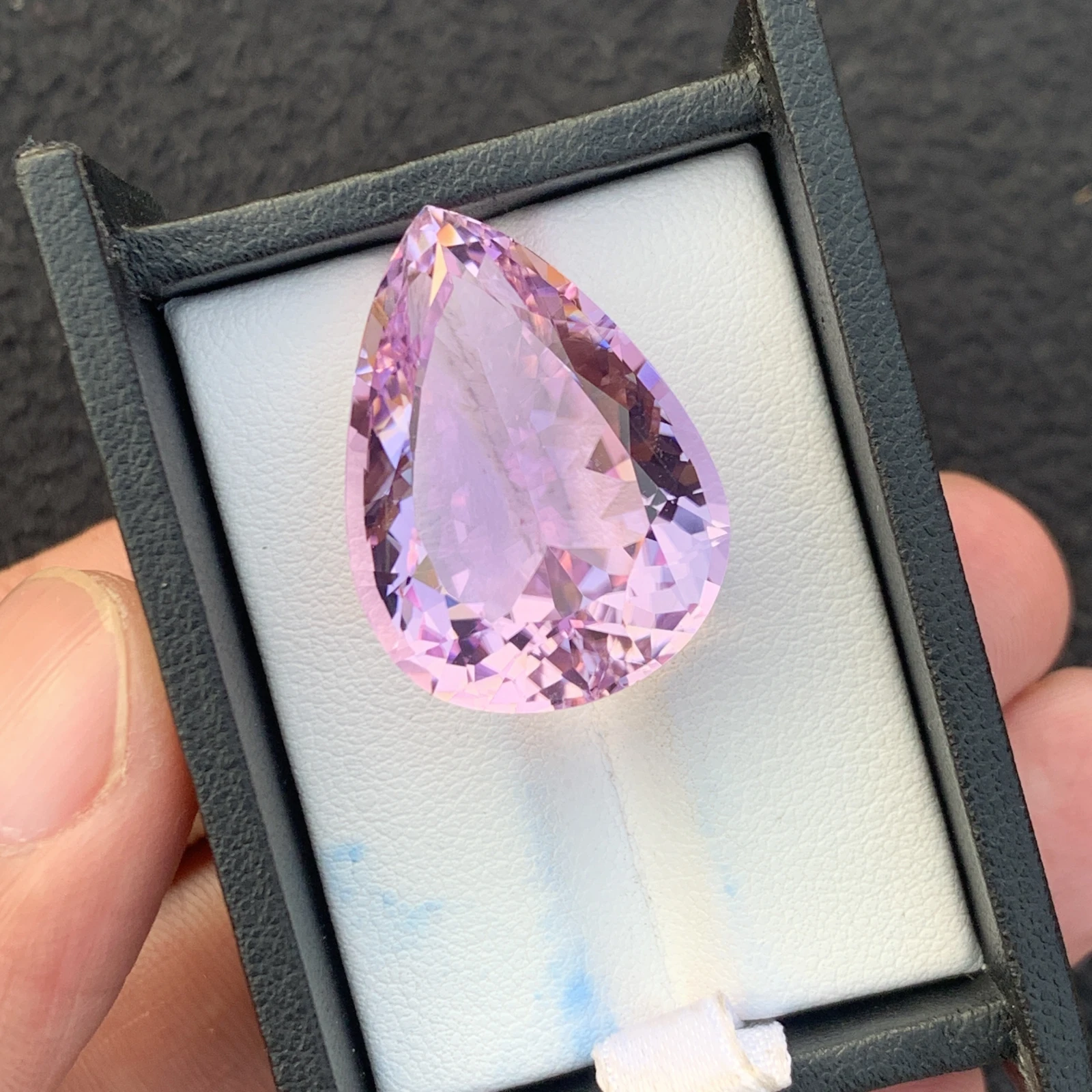 49.55 ct Natural Pink Kunzite Pear Shape Loose Gemstone from Afghanistan