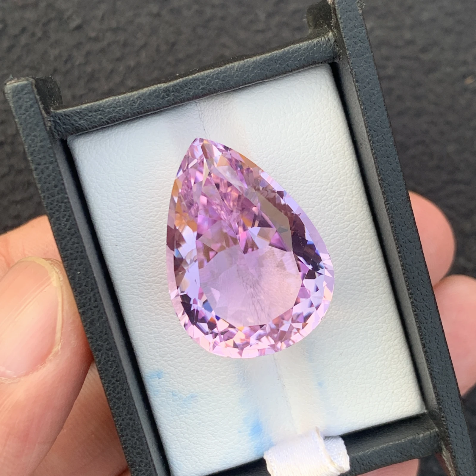 49.55 ct Natural Pink Kunzite Pear Shape Loose Gemstone from Afghanistan