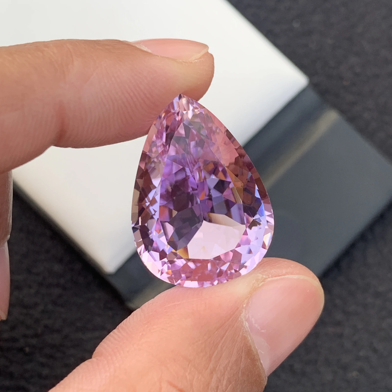 49.55 ct Natural Pink Kunzite Pear Shape Loose Gemstone from Afghanistan