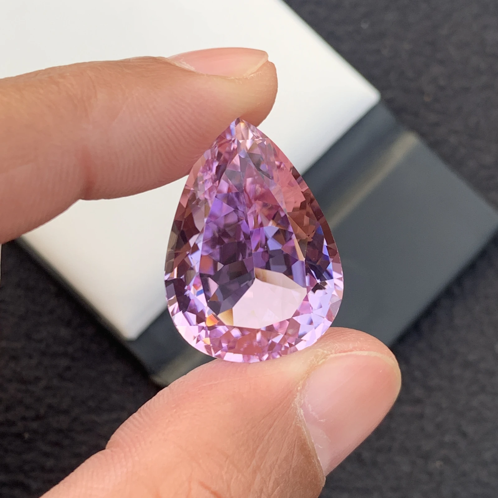 49.55 ct Natural Pink Kunzite Pear Shape Loose Gemstone from Afghanistan