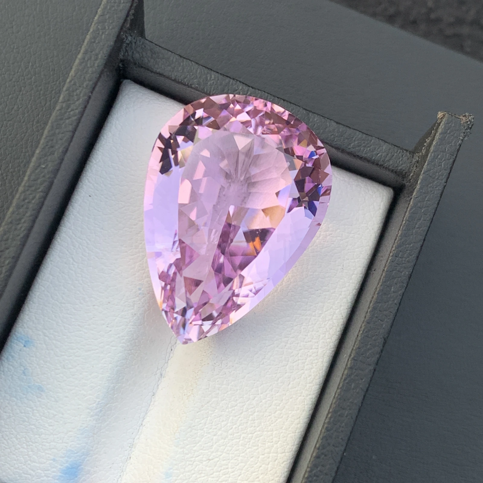 49.55 ct Natural Pink Kunzite Pear Shape Loose Gemstone from Afghanistan