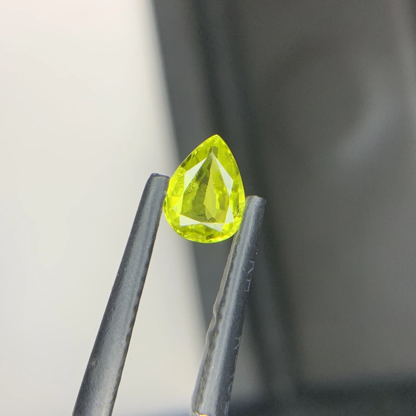 IGI Certified 0.67ct Natural Greenish Yellow Chrysoberyl Pear Shape Loose Gemstone