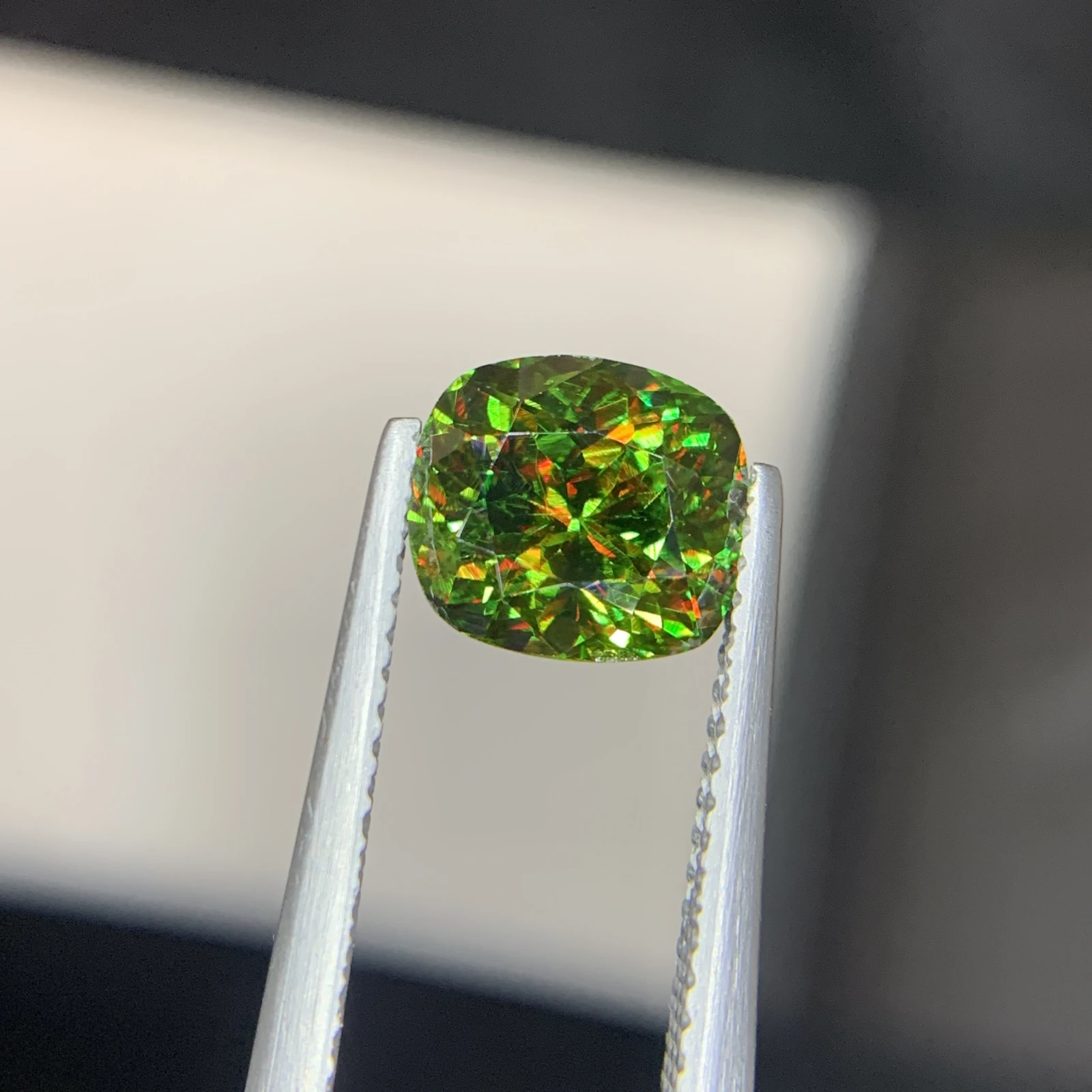 IGI Certified 2.34ct Natural Chrome Sphene Cushion Shape Loose Gemstone from Skardu Pakistan