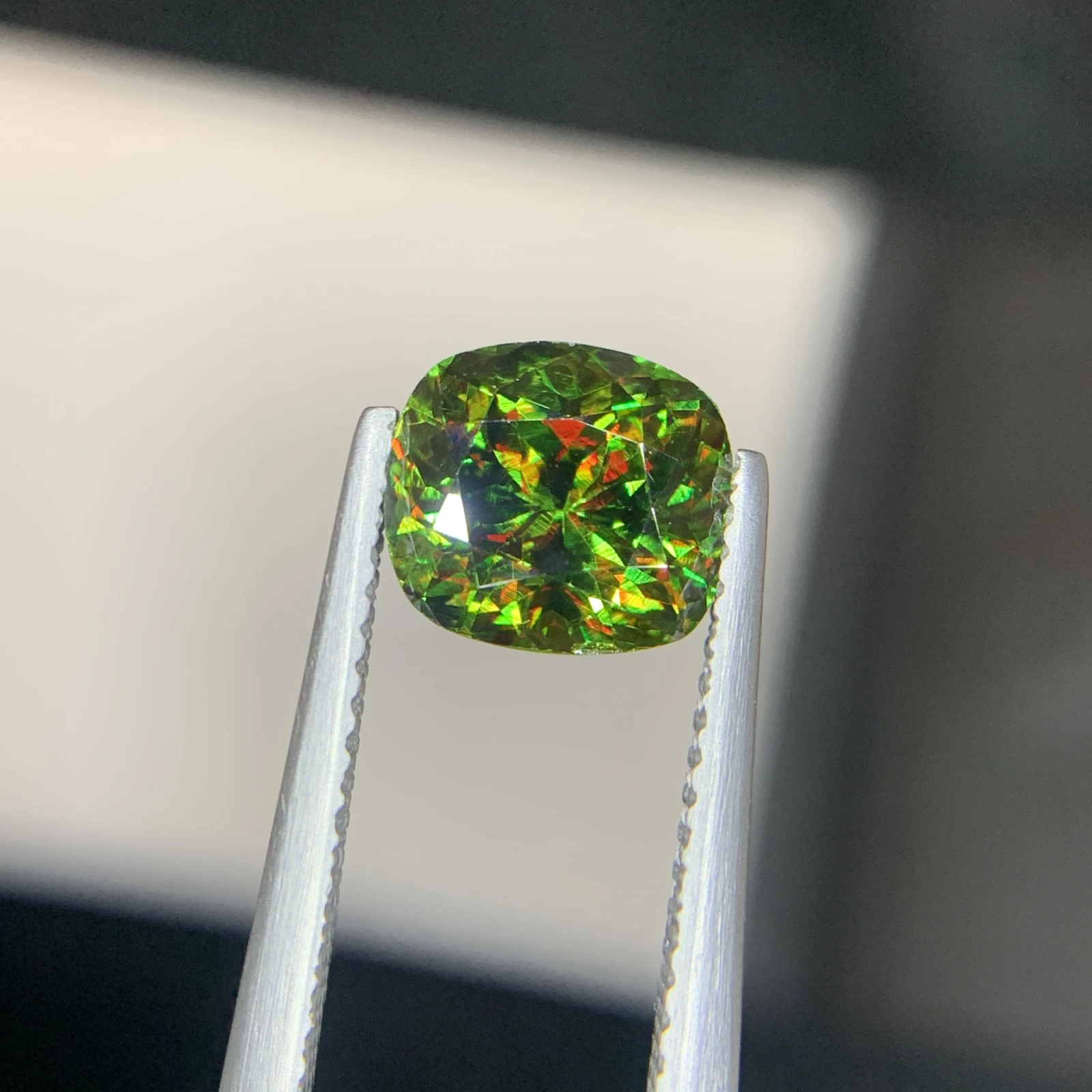 IGI Certified 2.34ct Natural Chrome Sphene Cushion Shape Loose Gemstone from Skardu Pakistan