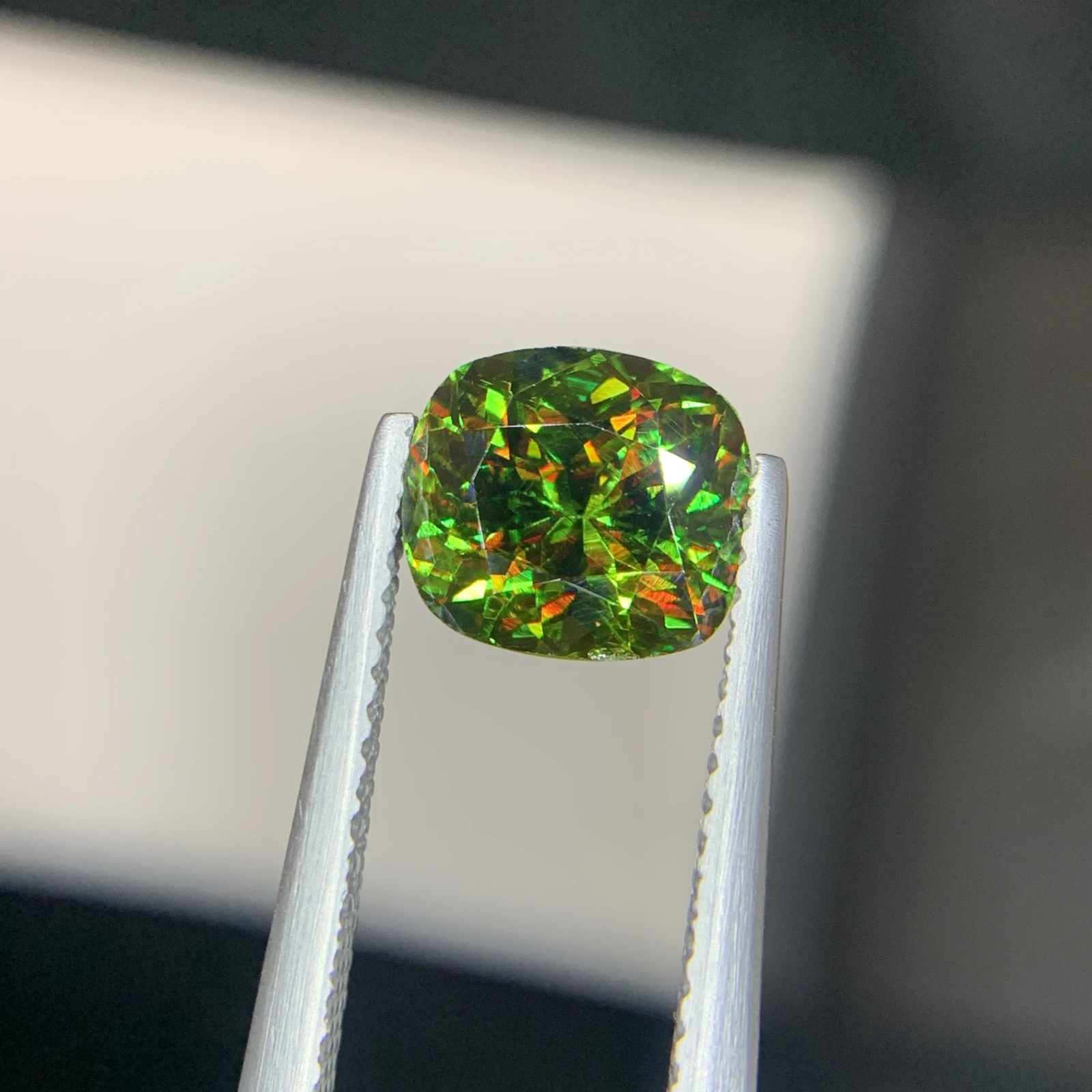 IGI Certified 2.34ct Natural Chrome Sphene Cushion Shape Loose Gemstone from Skardu Pakistan