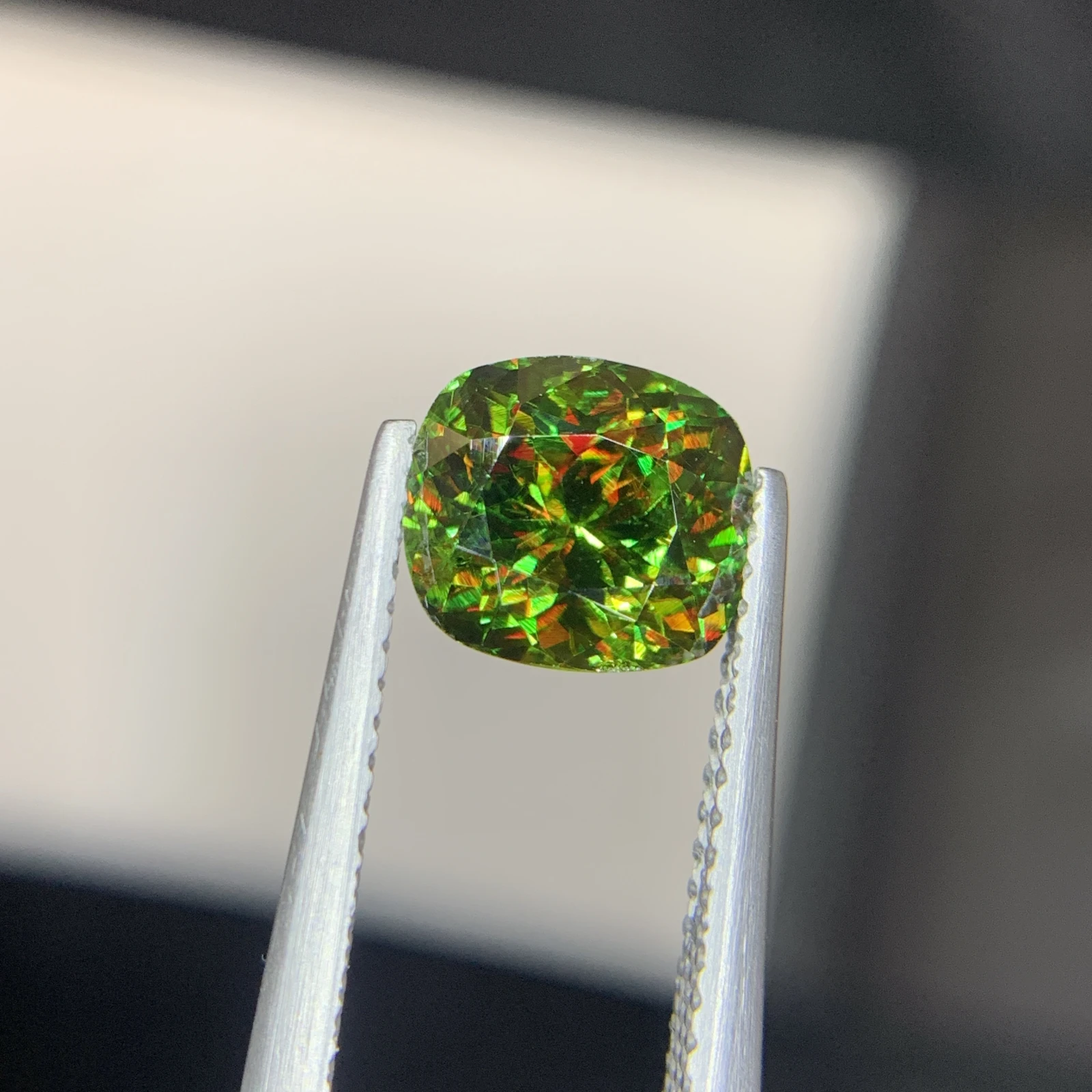 IGI Certified 2.34ct Natural Chrome Sphene Cushion Shape Loose Gemstone from Skardu Pakistan