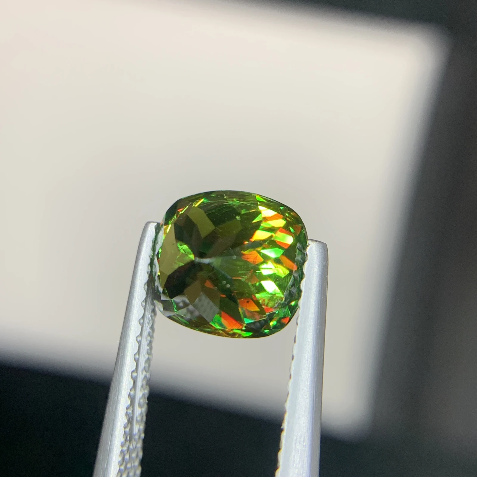IGI Certified 2.34ct Natural Chrome Sphene Cushion Shape Loose Gemstone from Skardu Pakistan