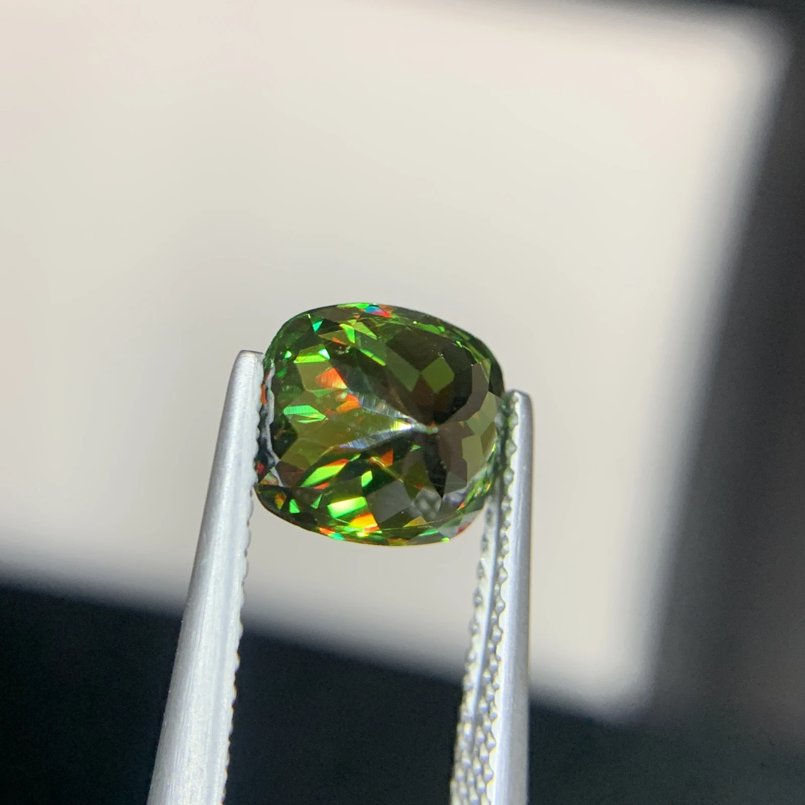 IGI Certified 2.34ct Natural Chrome Sphene Cushion Shape Loose Gemstone from Skardu Pakistan