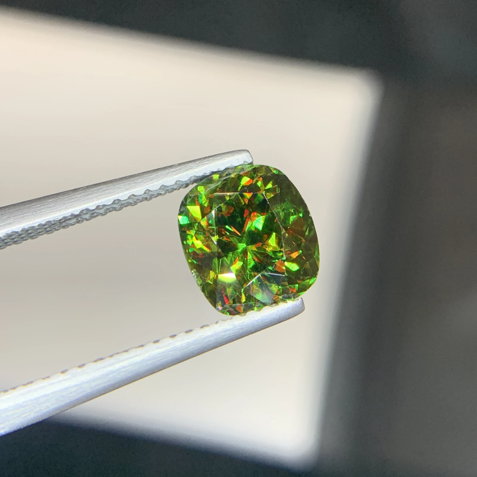 IGI Certified 2.34ct Natural Chrome Sphene Cushion Shape Loose Gemstone from Skardu Pakistan