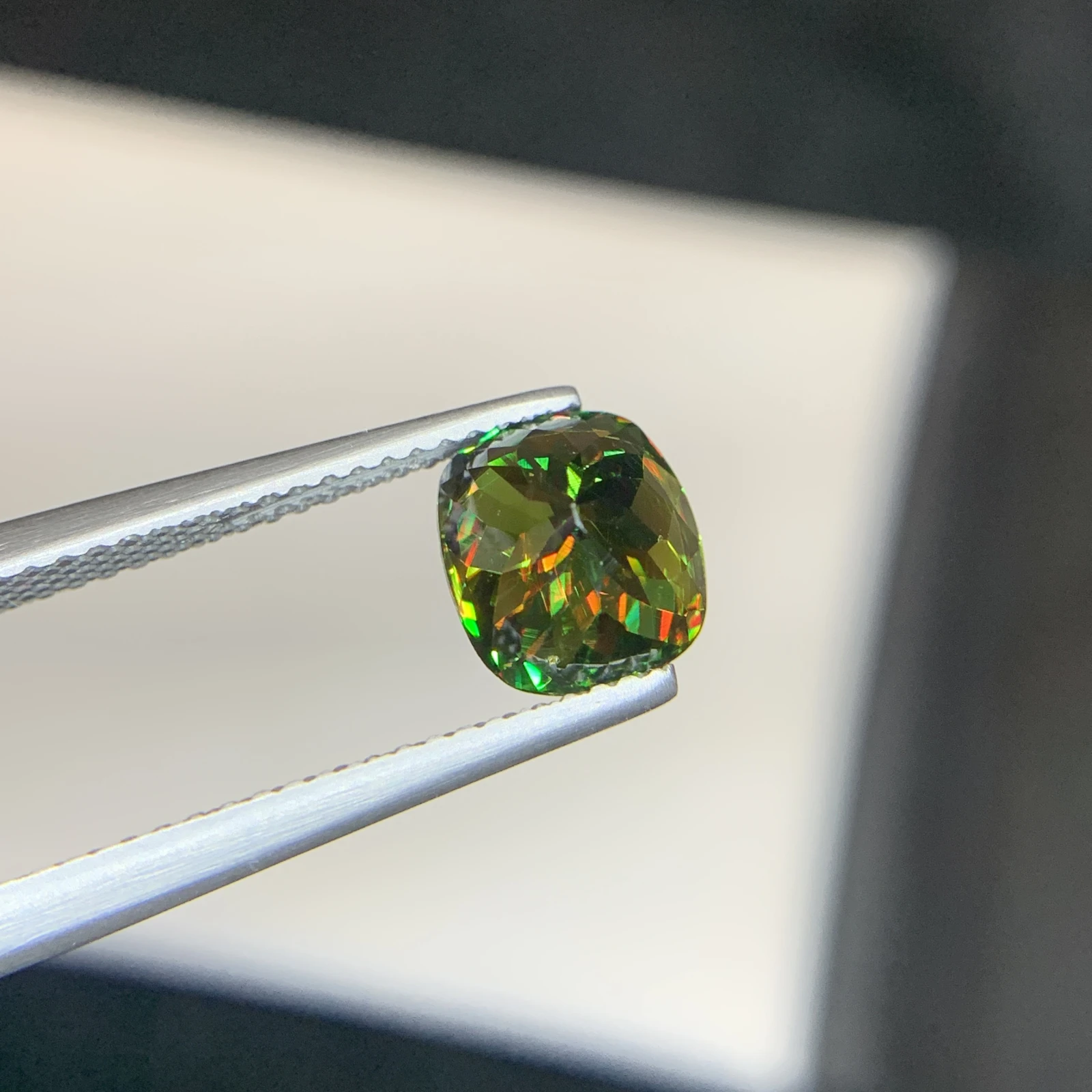 IGI Certified 2.34ct Natural Chrome Sphene Cushion Shape Loose Gemstone from Skardu Pakistan